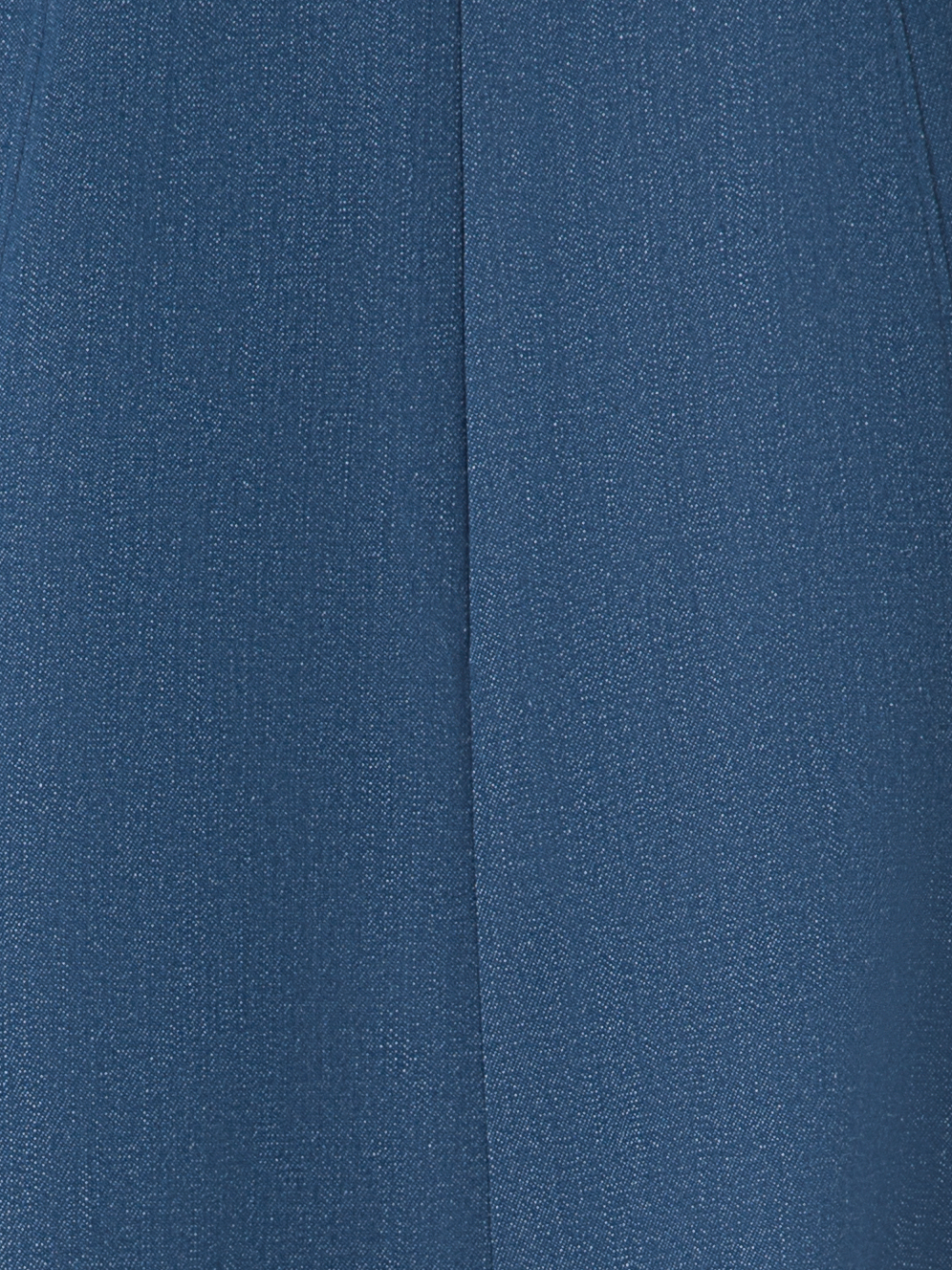 Designer A-Line Cotton Denim Midi Skirt - blue