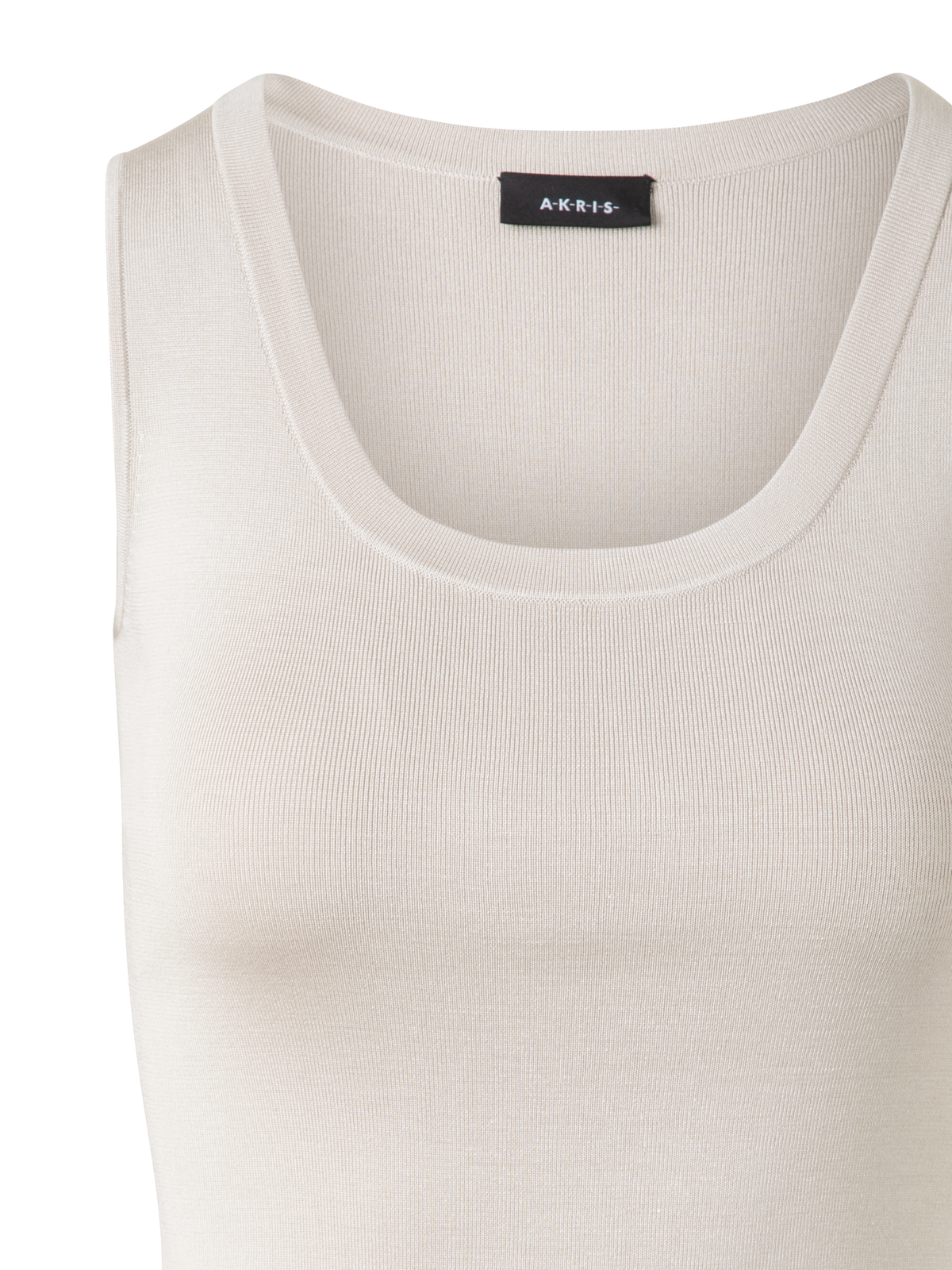 Designer Silk Knit Tank Top - grey - ecru