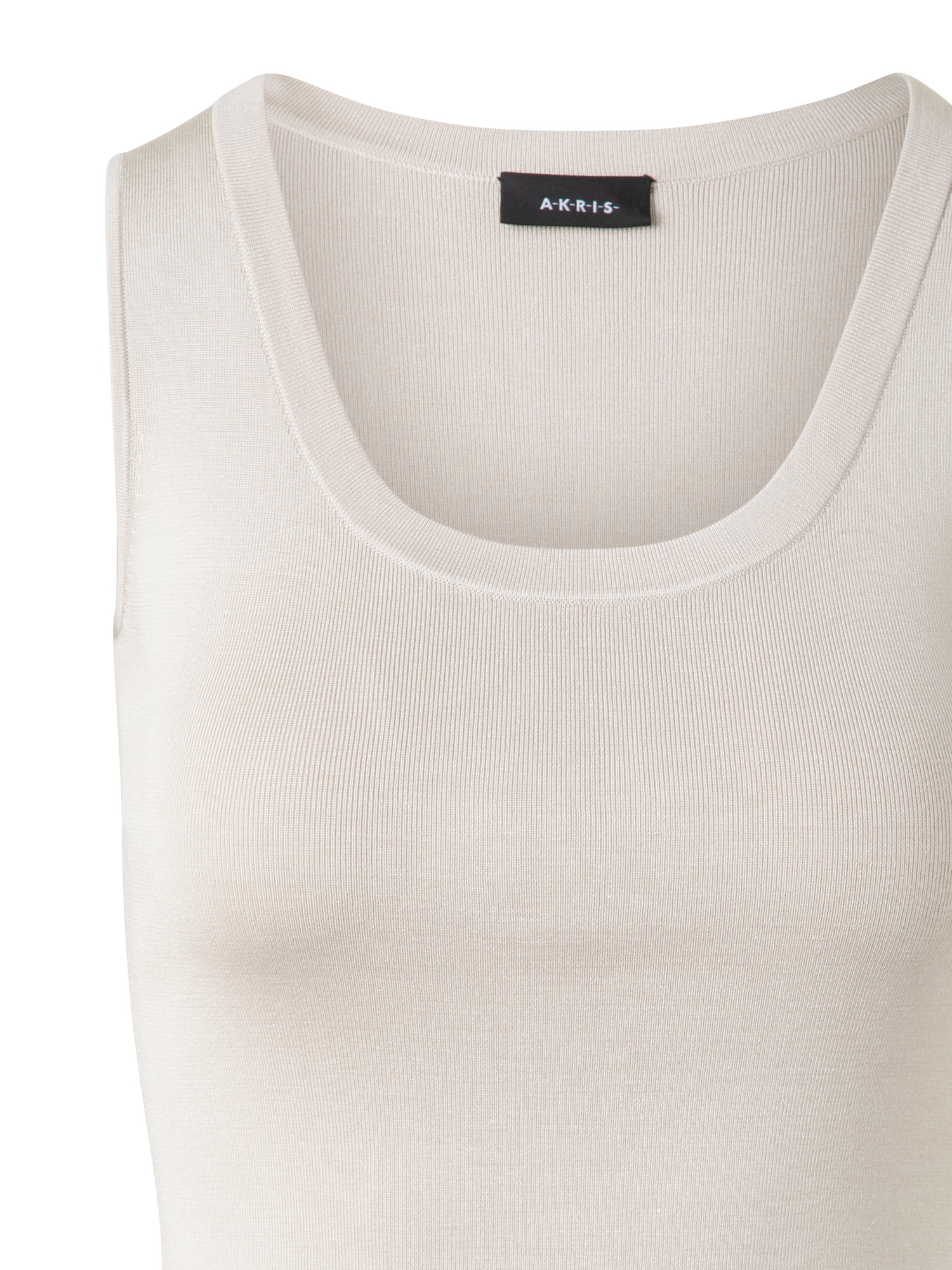 Designer Silk Knit Tank Top - grey - ecru