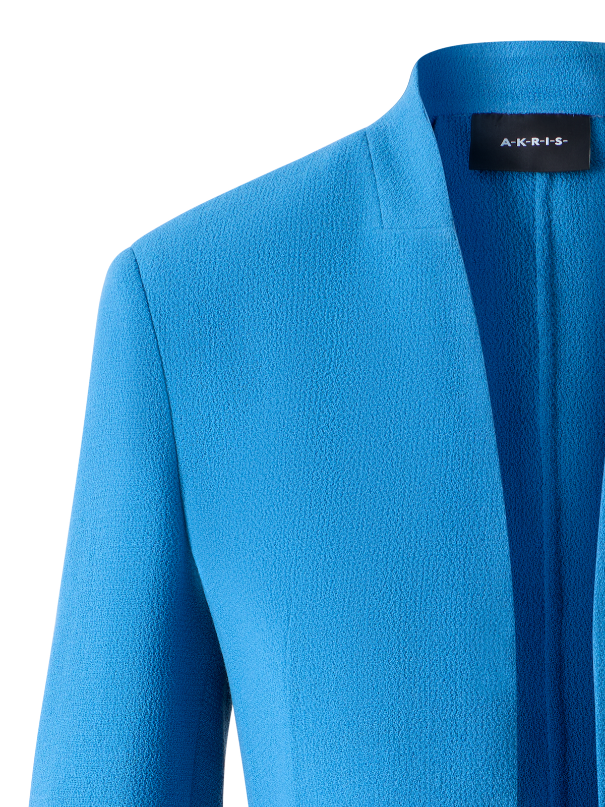 Designer Short Wool Crêpe Double-Face Jacket - blue