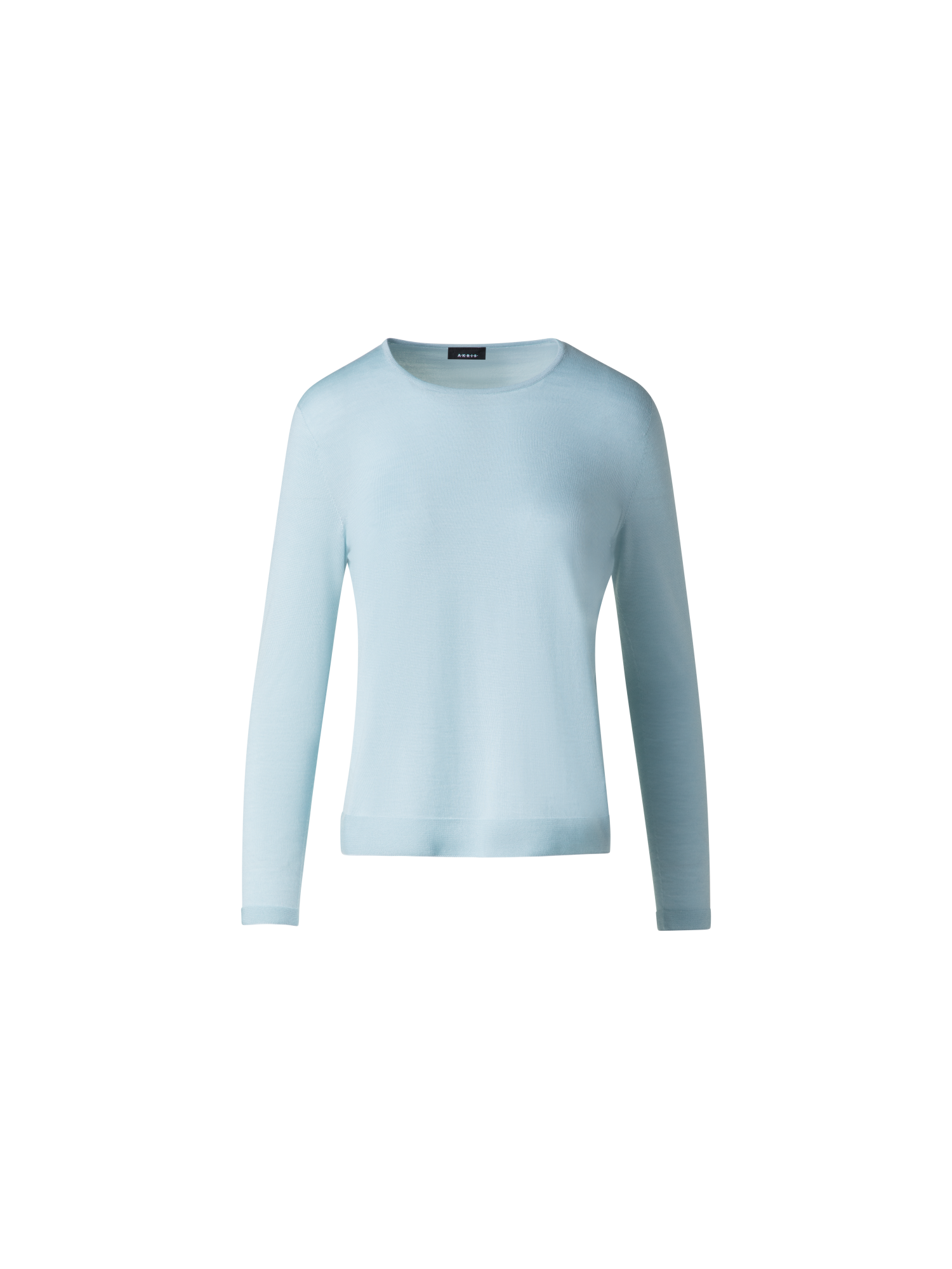Designer Seamless Cashmere and Silk Sweater - pastel - blue