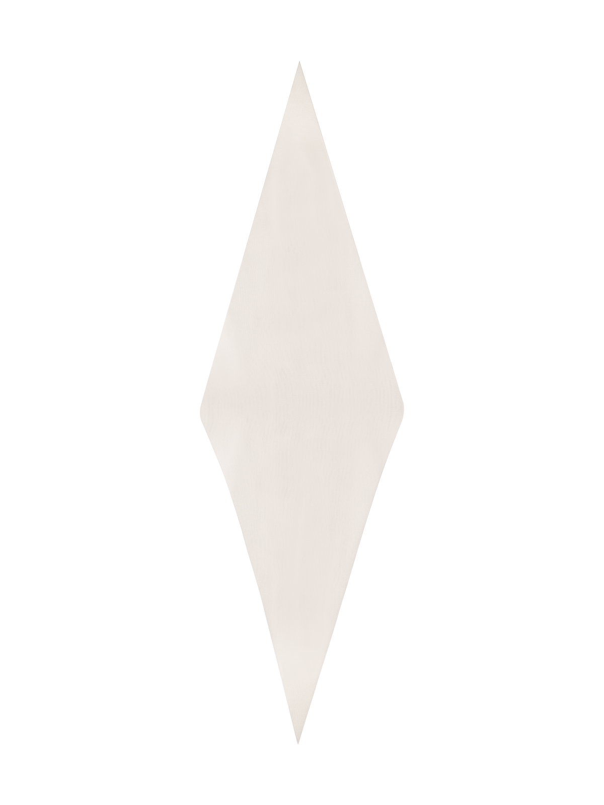 Designer Trapezoid Shaped Scarf from Cashmere Silk  - ecru - white