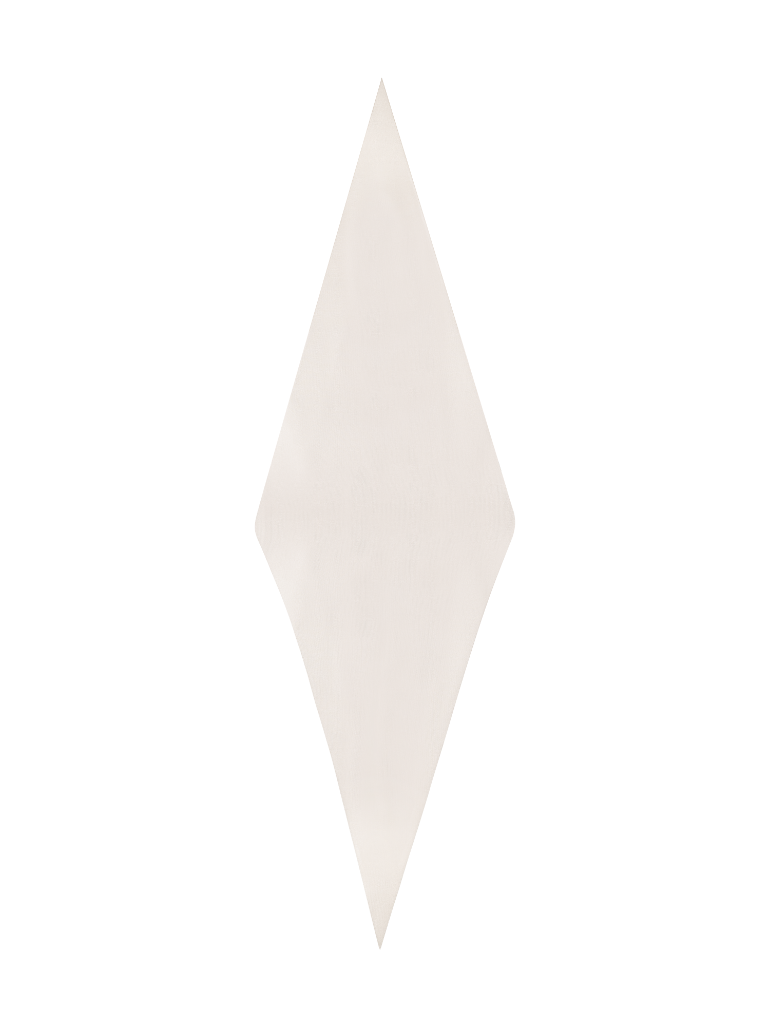 Designer Trapezoid Shaped Scarf from Cashmere Silk  - ecru - white