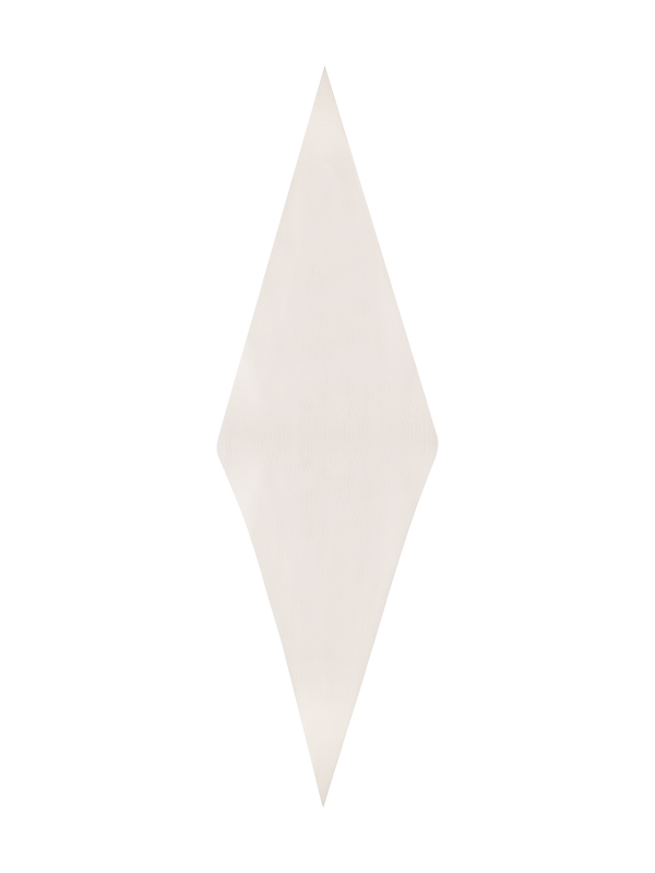 Designer Trapezoid Shaped Scarf from Cashmere Silk  - ecru - white