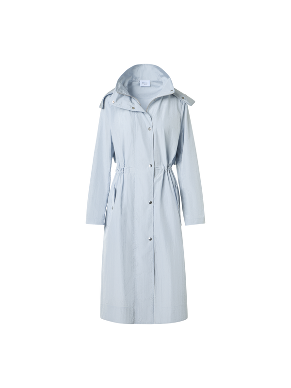 Designer Water-Repellent Lightweight Midi Parka - blue