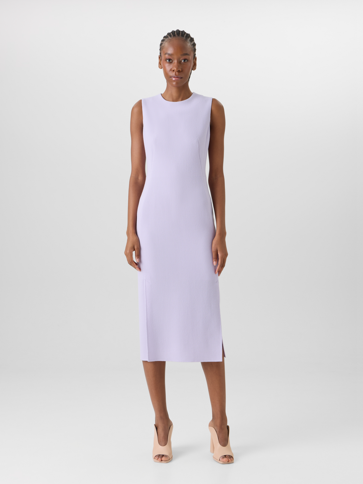 Designer Sleeveless Wool-Crêpe Double-Face Sheath Dress - pastel #editorial