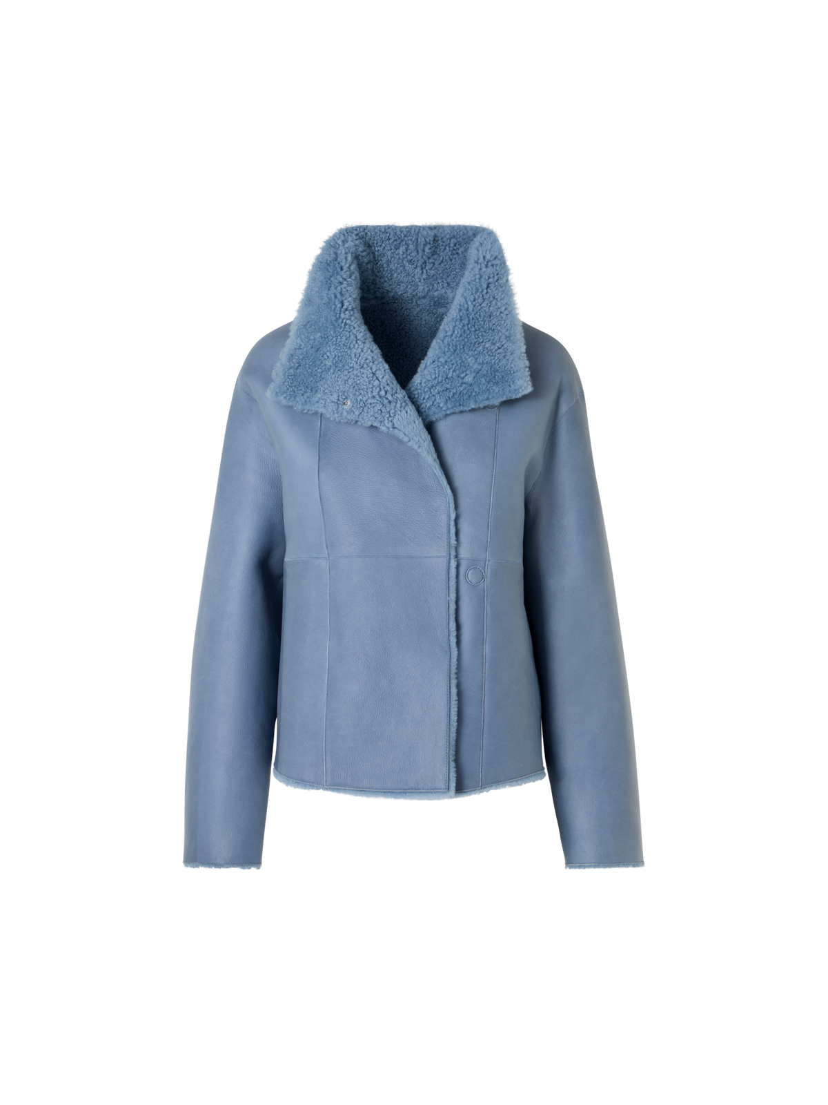 Designer Reversible Shearling Jacket - blue