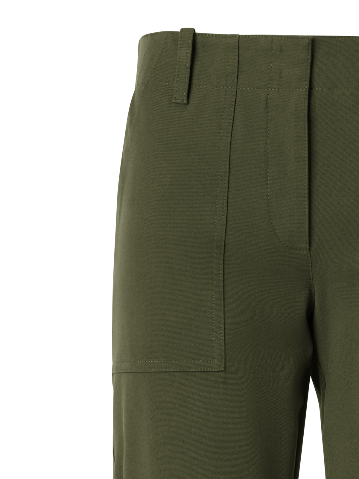 Designer Franco Cargo Tapered-Leg Pants in Bi-Stretch Cotton Gabardine - green