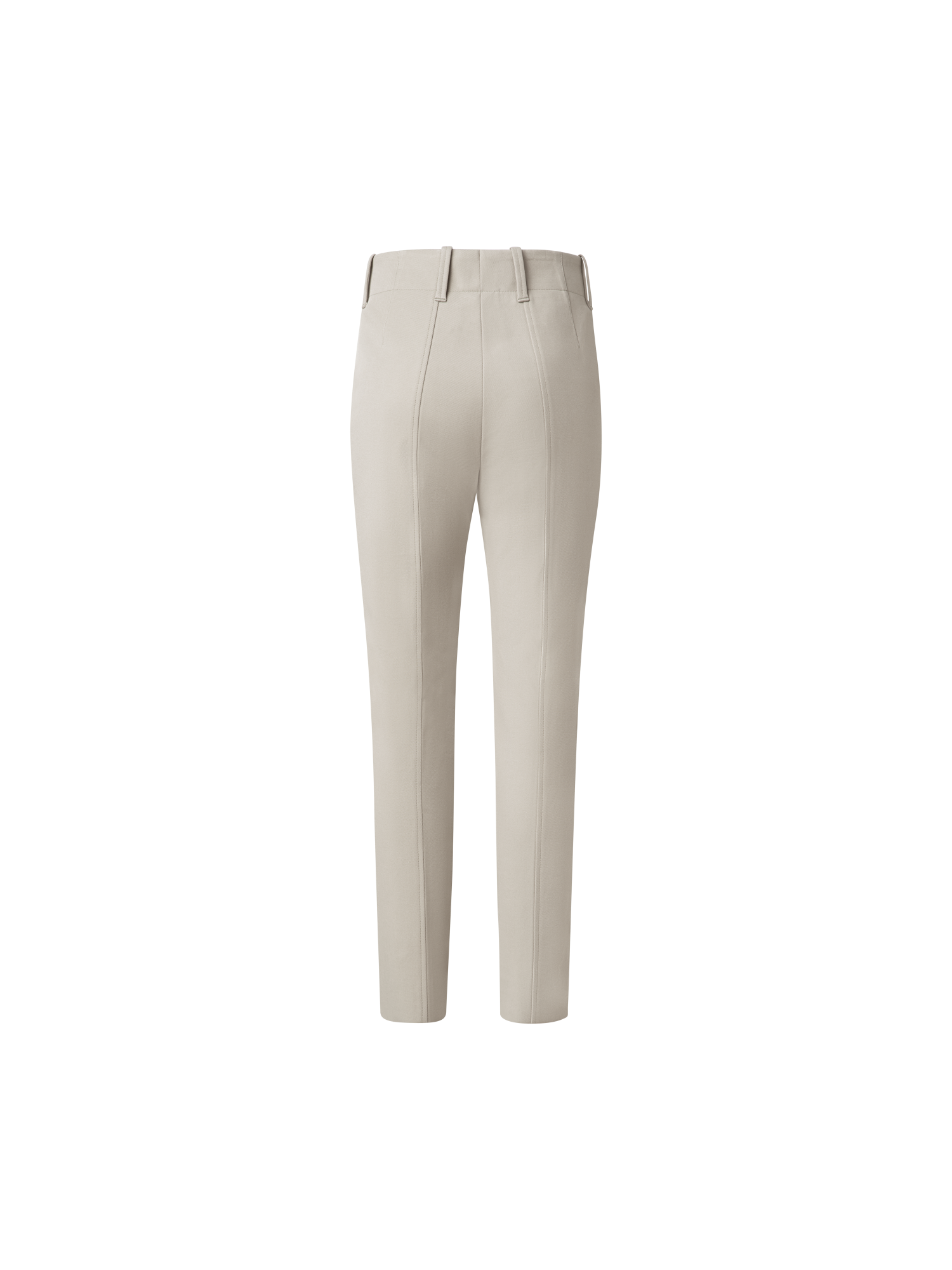 Designer Slim Cotton Wool Gabardine Pants - neutral - pastel - beige