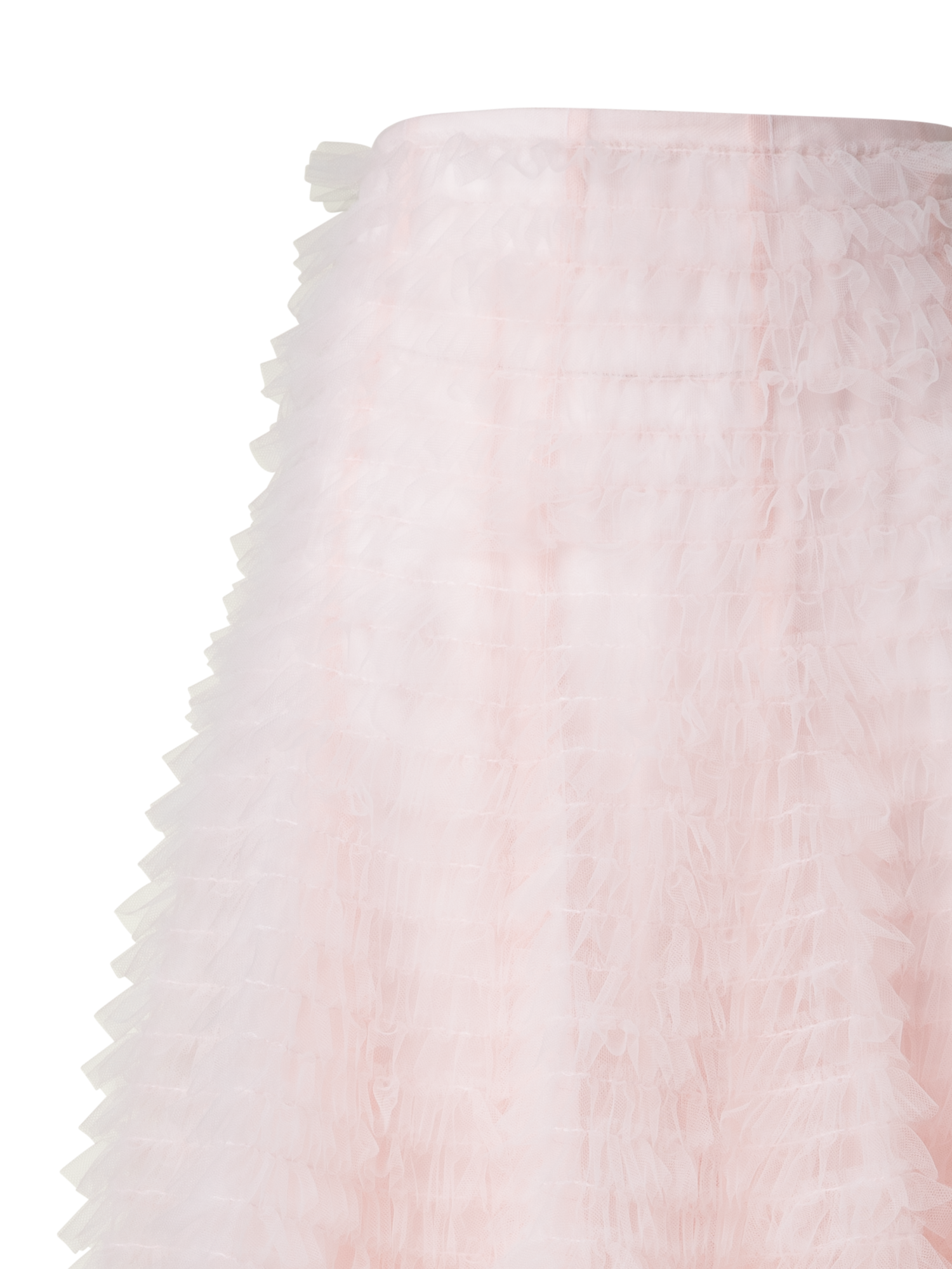 Designer Ruched Tulle Maxi Skirt - pastel - pink