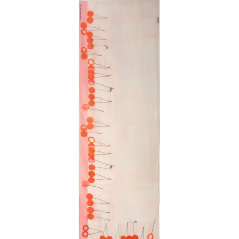 Cashmere Scarf with Cherries Print