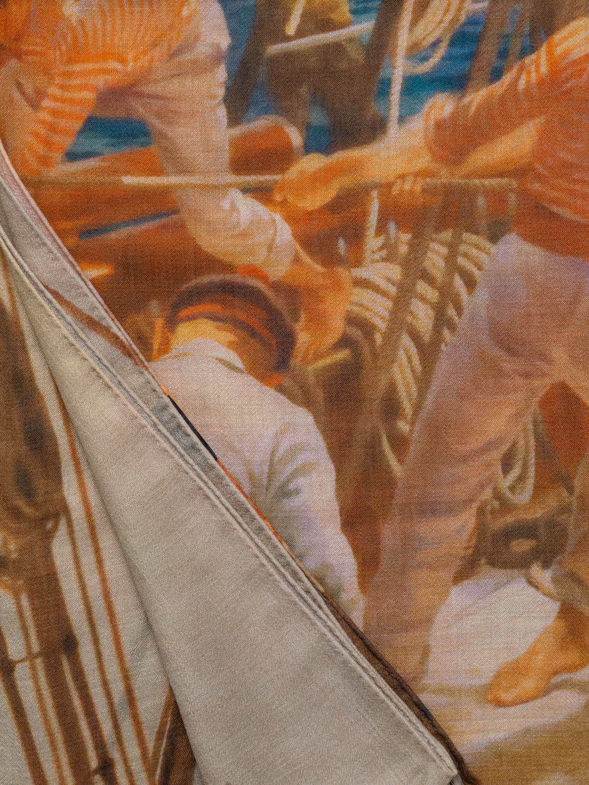 Designer Cashmere Silk Scarf with Prince Albert Print - multicolor