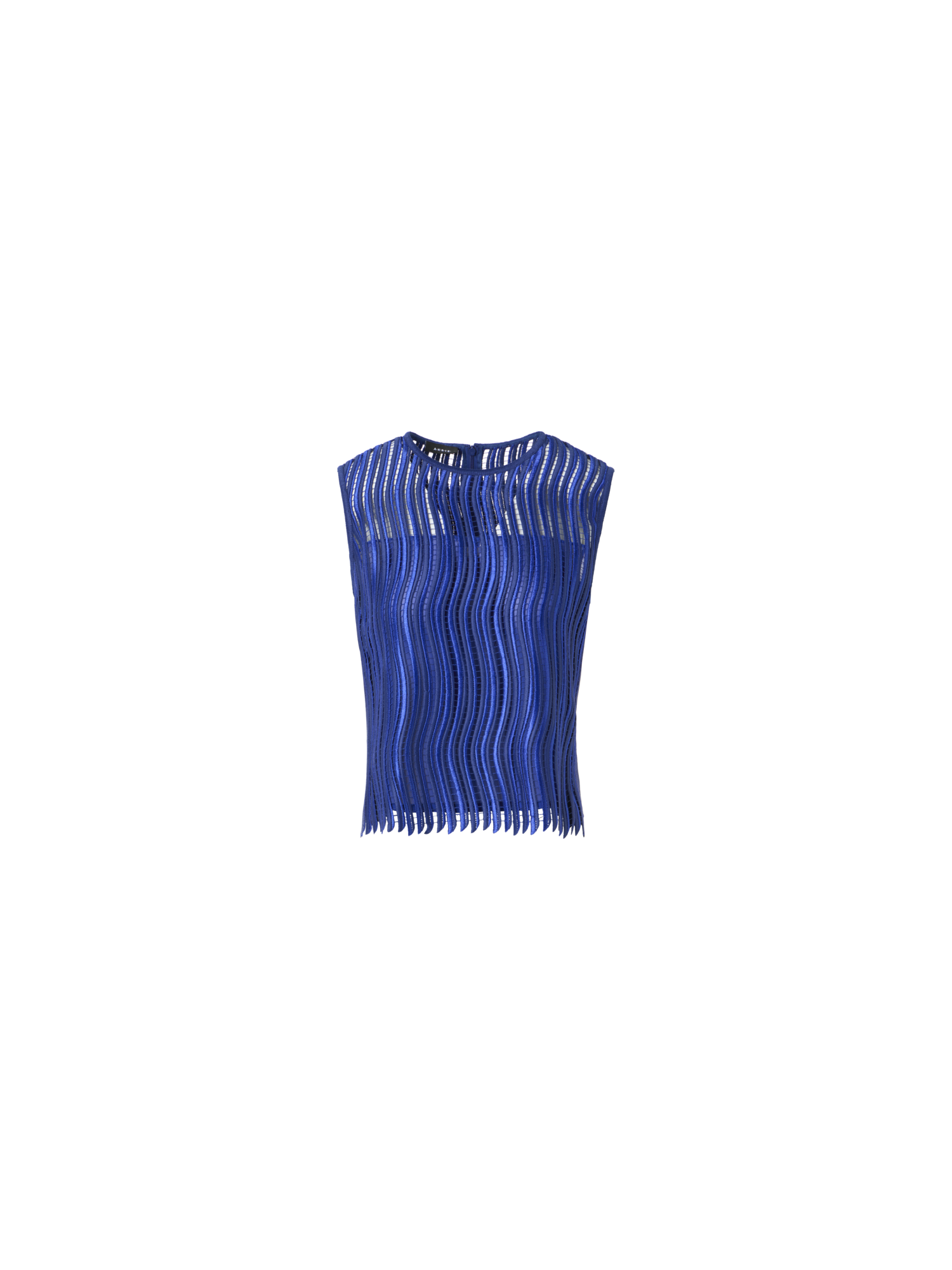 Designer Sleeveless Blouse in Wave Guipure - blue