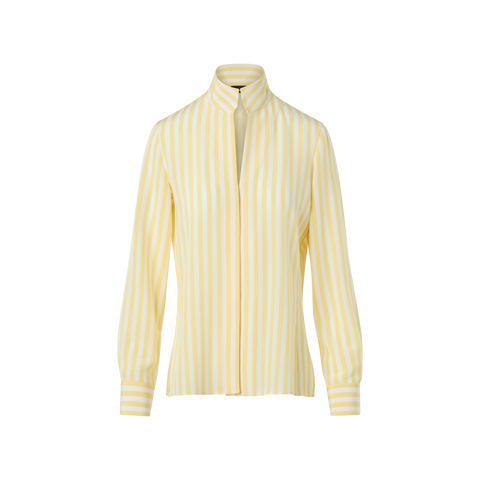 Striped Silk Crêpe Tunic Blouse