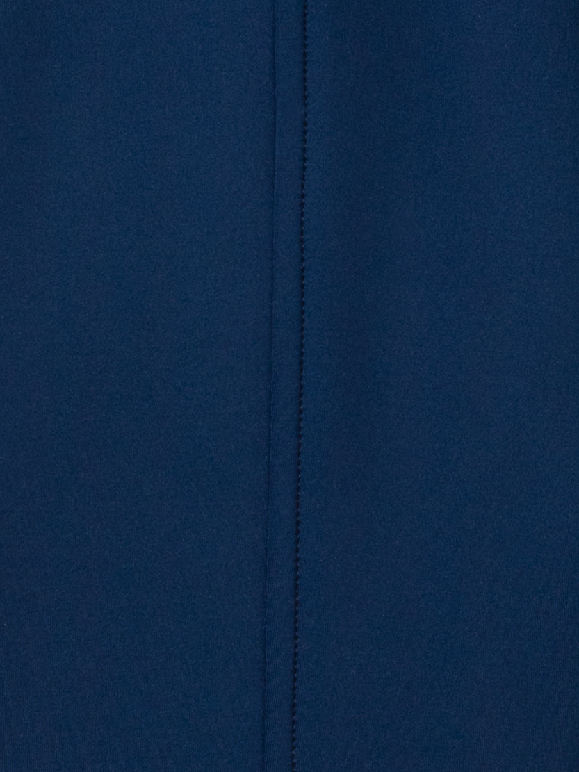 Designer Short Fitted Mock Neck Dress in Techno Neoprene - neutral - navy - blue