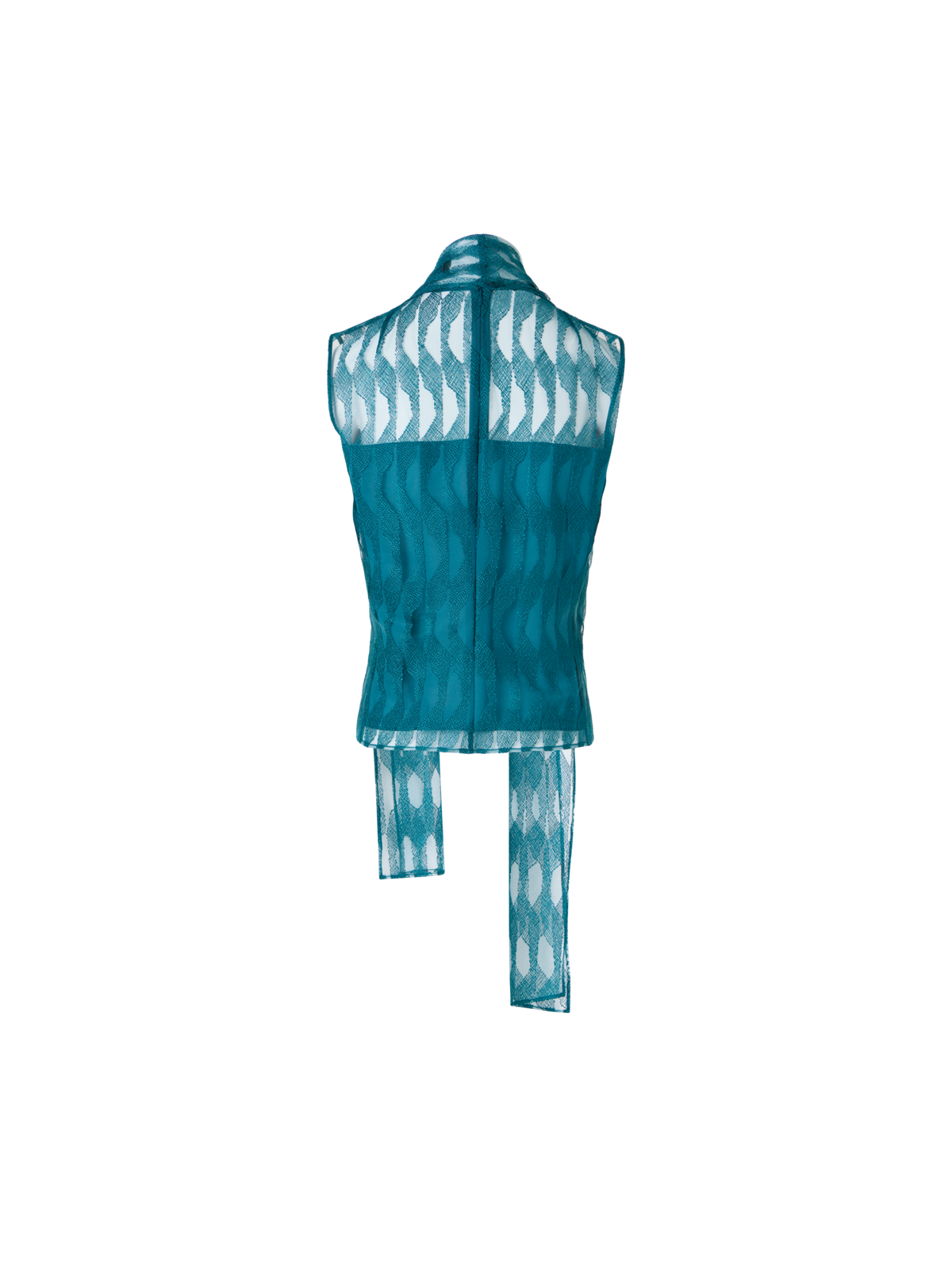 Designer Blouse in High Plains Embroidery on Tulle - blue