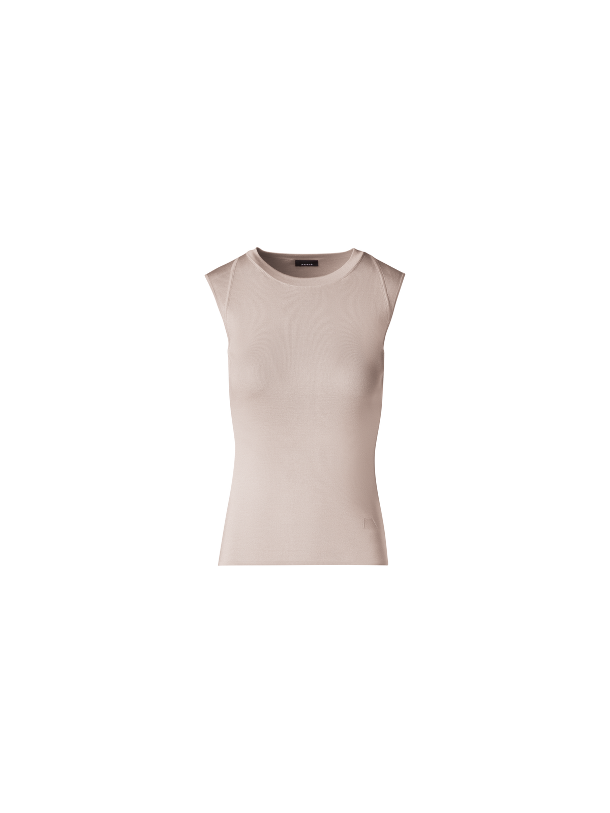 Designer Sleeveless Stretch-Silk Knit Top - beige - ecru
