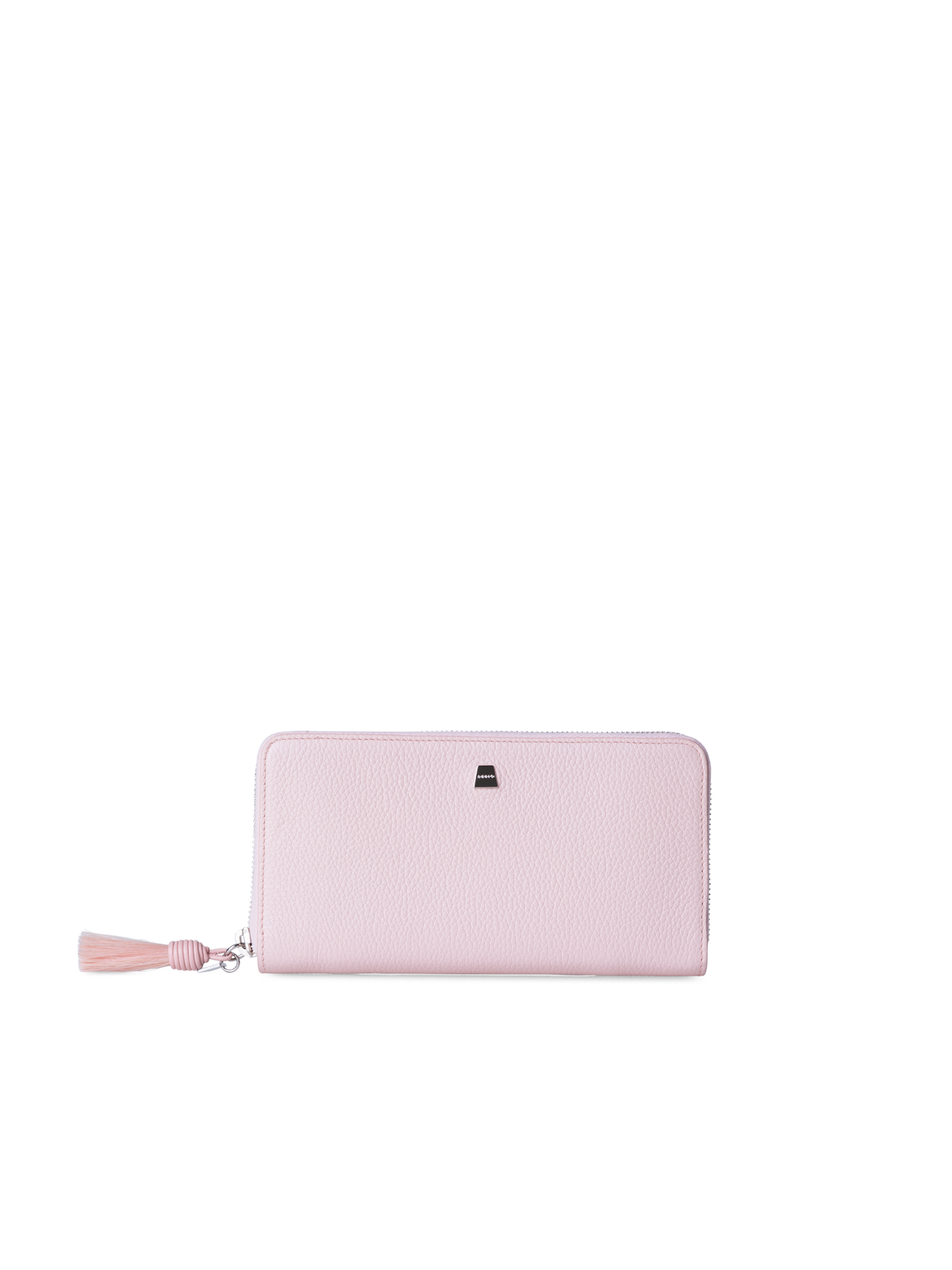 Designer Long Zip Around Wallet in Leather - pink