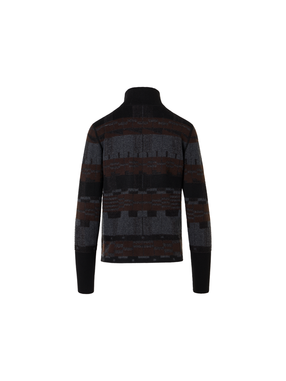 Designer Cashmere Jacquard Cardigan - multicolor - brown - grey