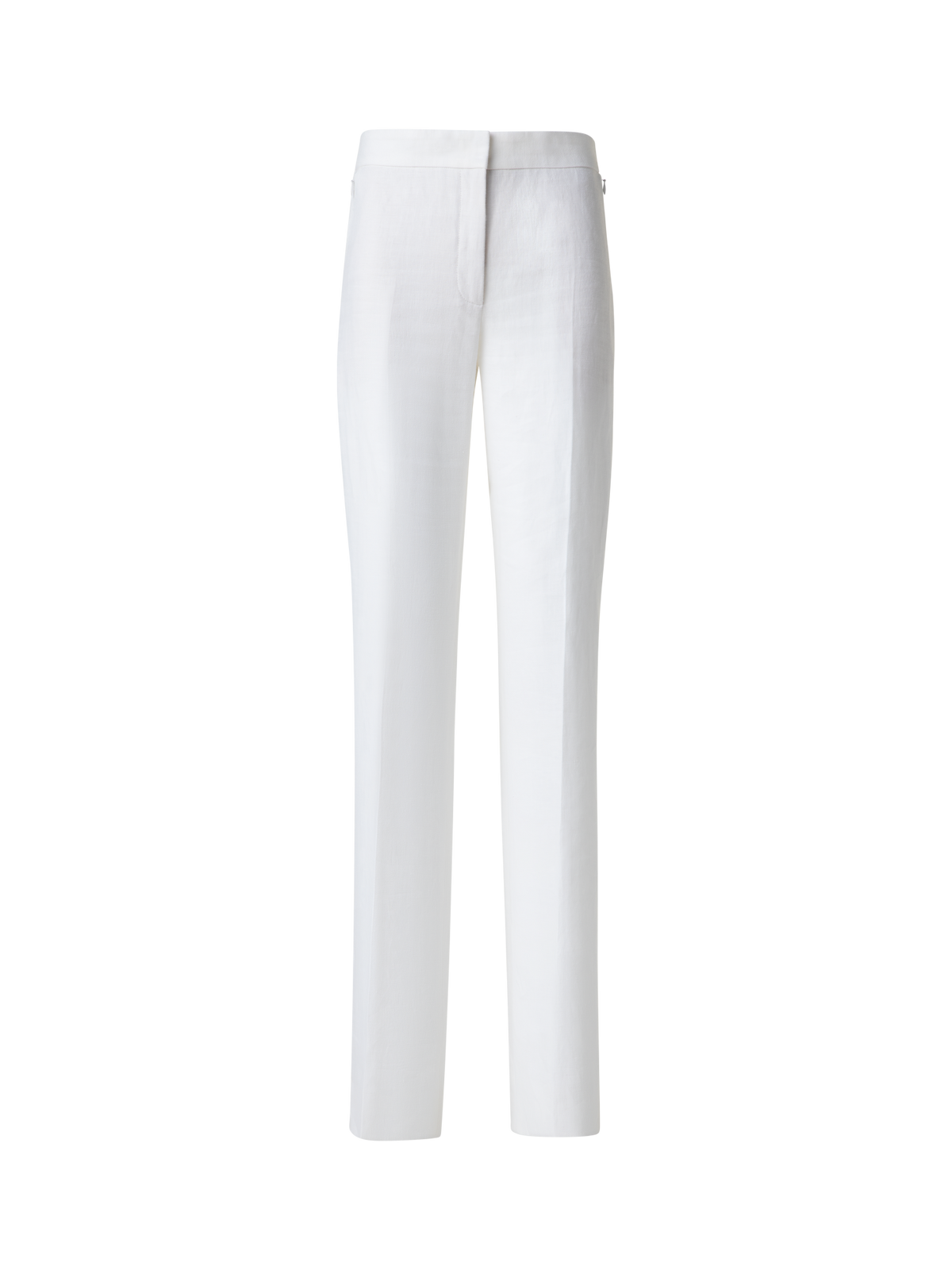 Designer Straight Linen Pants - neutral - ecru - white