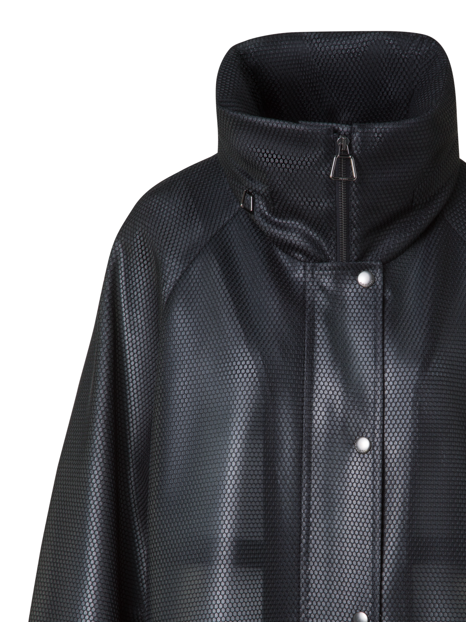 Designer Long Water Repellent Coat with Hood - black - neutral