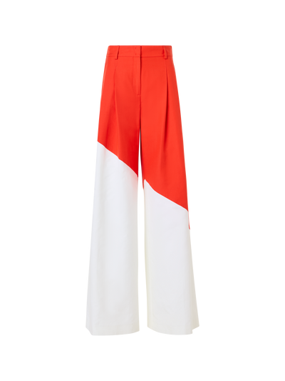 Designer Cassie Wide Pants with Polygon Patchwork - multicolor
