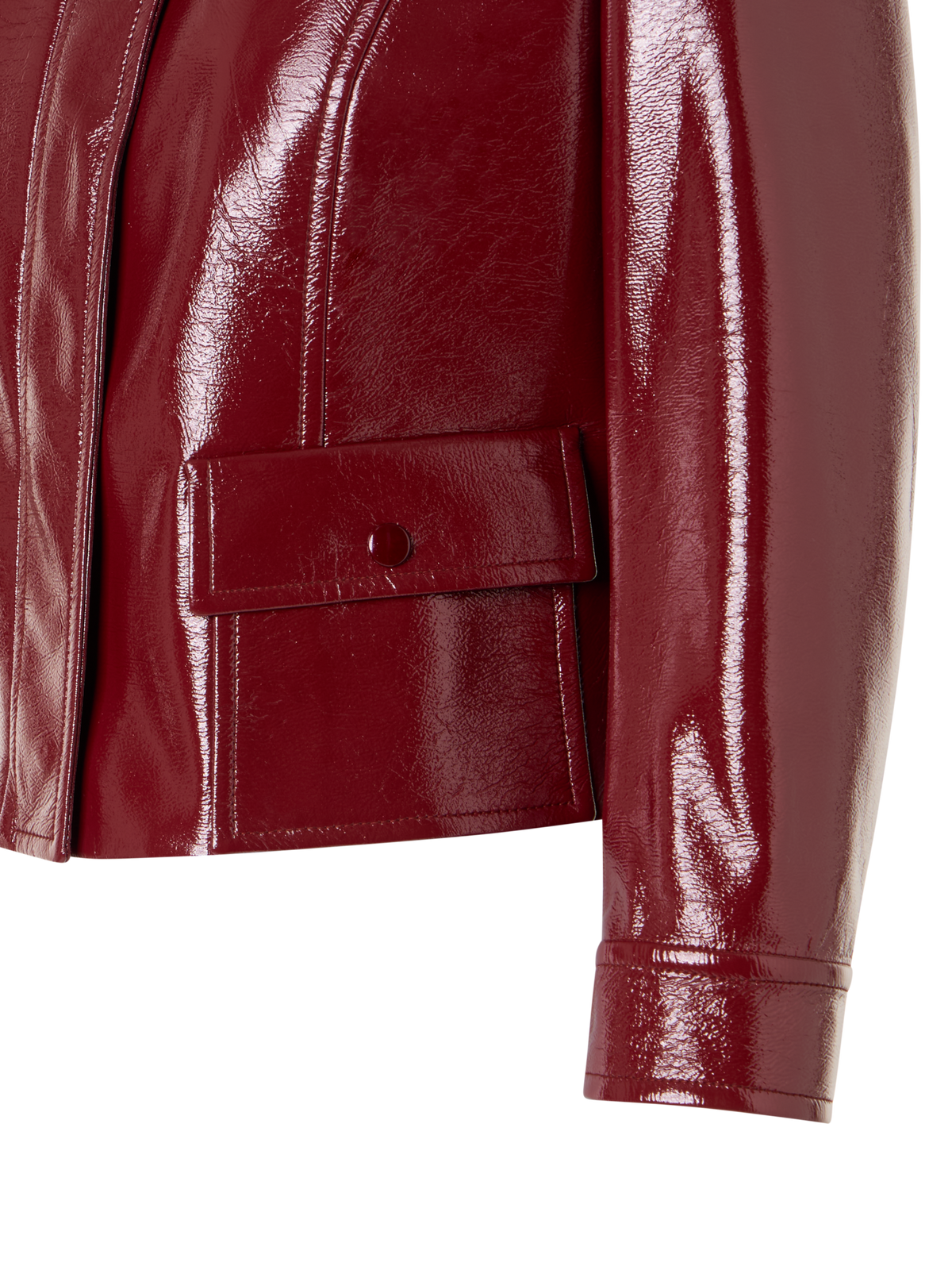 Designer Long-Sleeve Signature Pin-Dot Lamb-Nappa Leather Motorbike Jacket - red