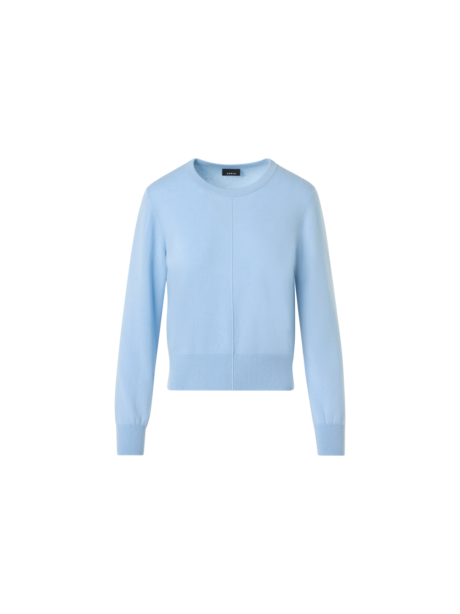 Designer Cashmere Crew-Neck Sweater - blue