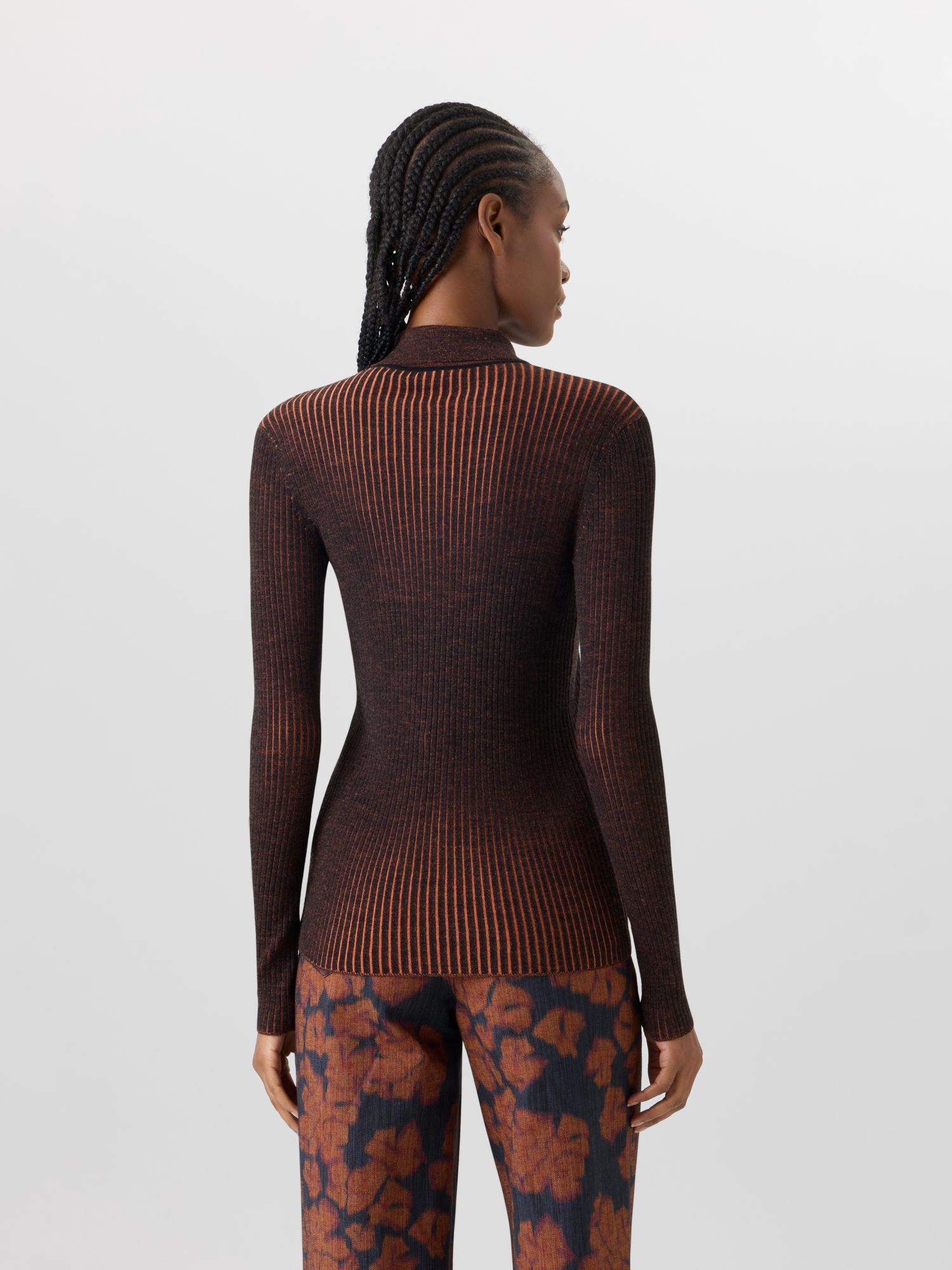Designer Long-Sleeve Merino Wool Knit Sweater - multicolor 