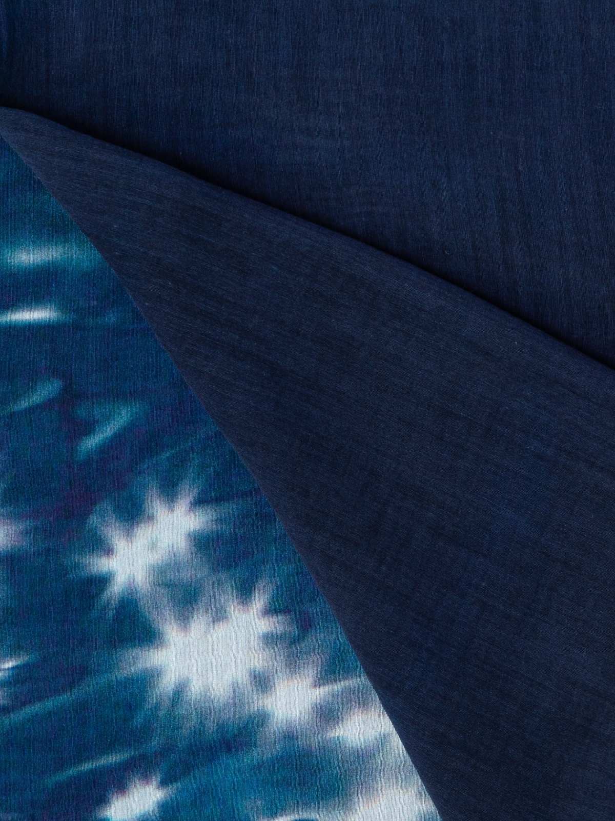 Designer Cotton Silk Reflecting Sun on Water Print Scarf - navy - blue