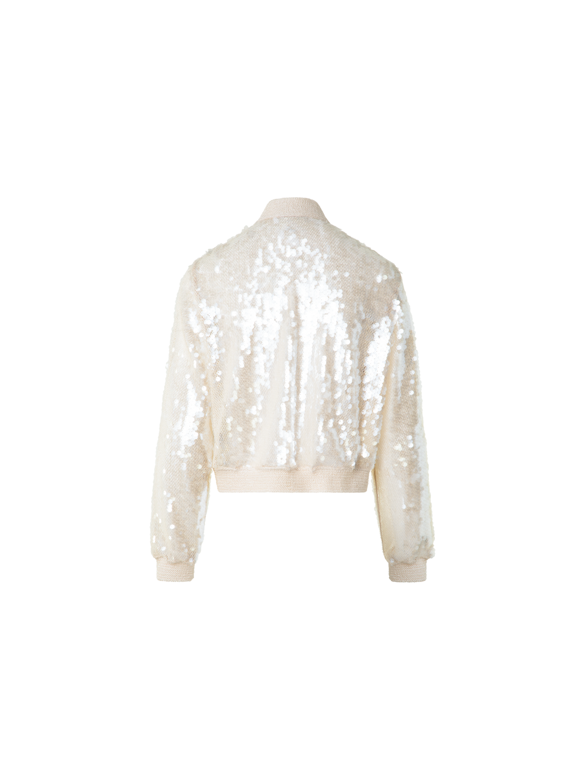 Designer Sequin Bomber Jacket - neutral - ecru - beige - white