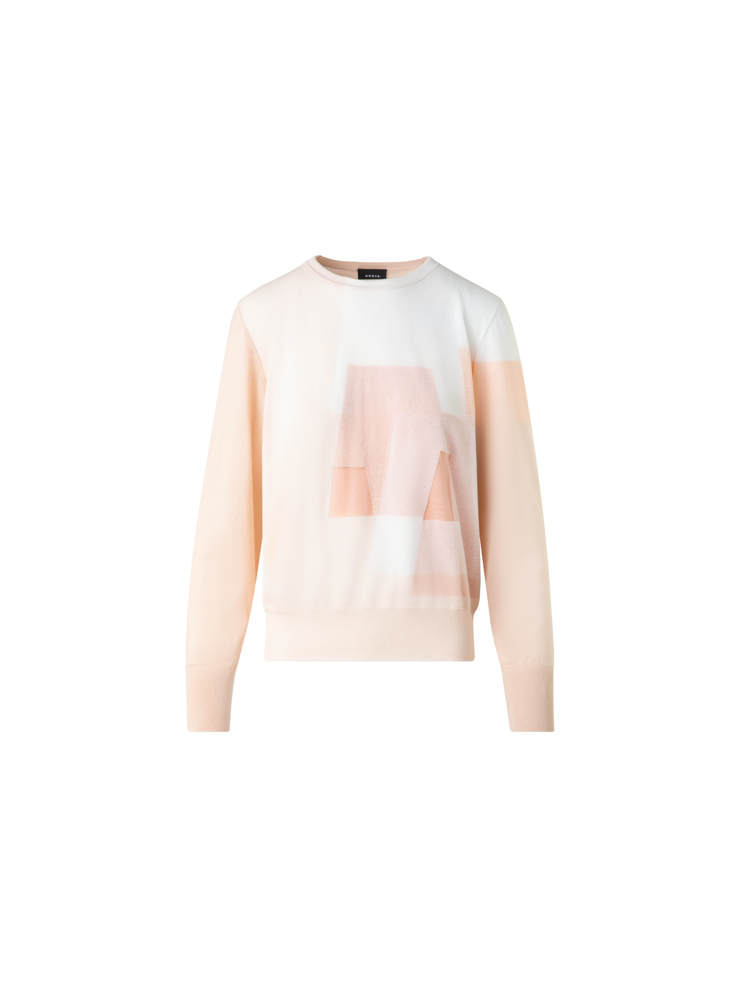 Designer Double Layer Intarsia Long Sleeves Sweater - neutral - pastel - multicolor - beige - pink
