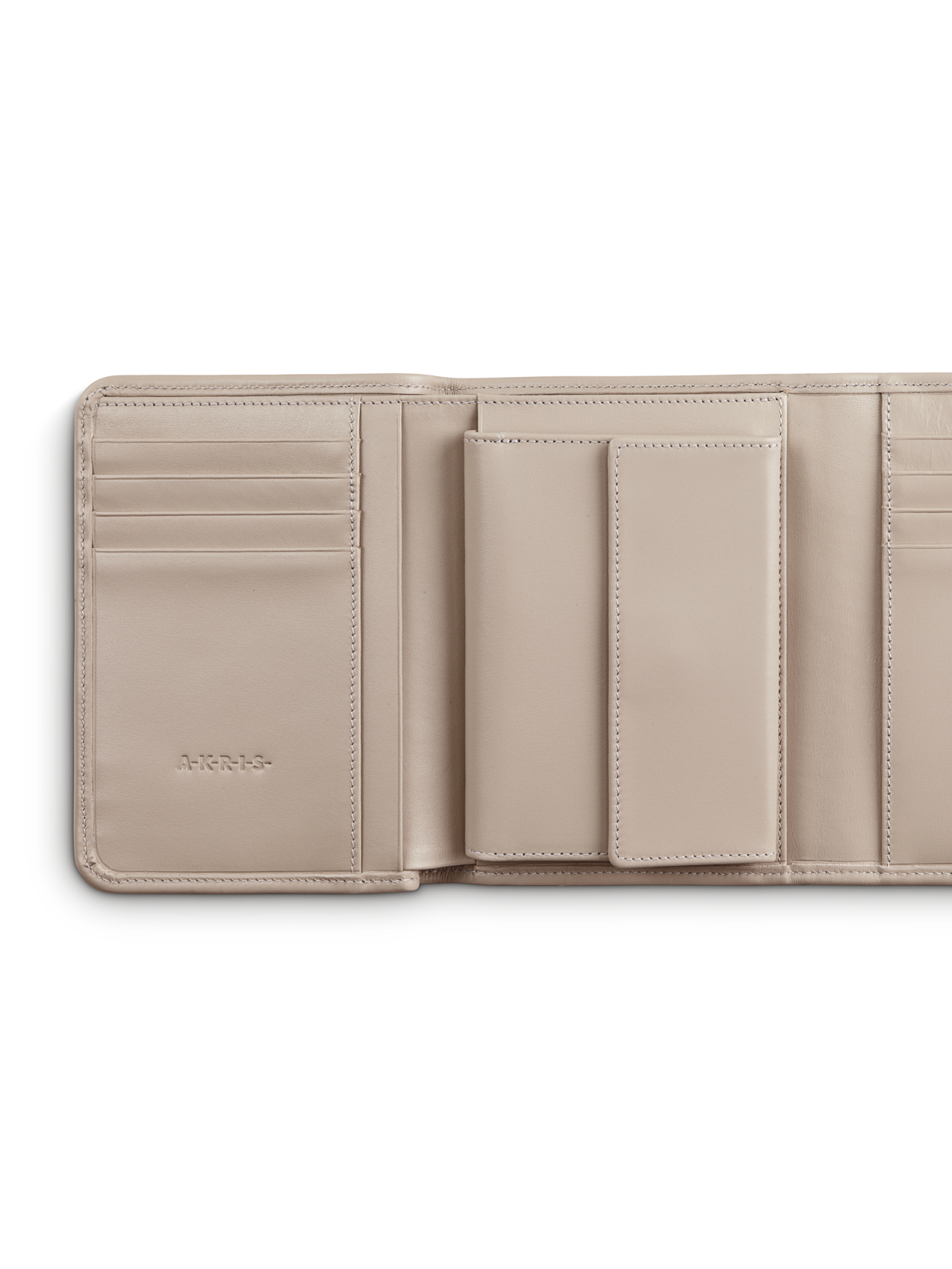 Designer Tri-Fold Wallet in Horsehair Fabric - ecru