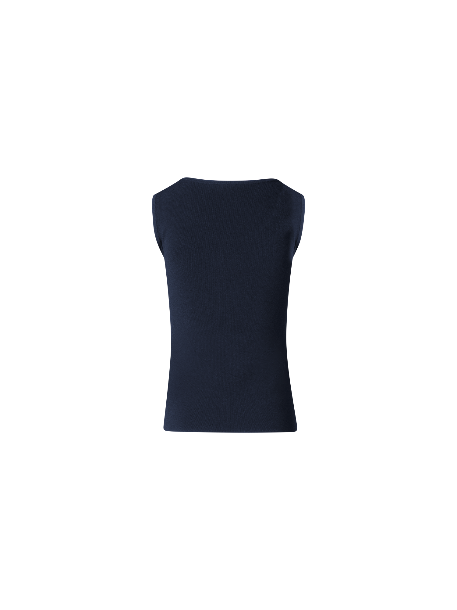 Designer Fitted Knit Tank Top - navy - blue