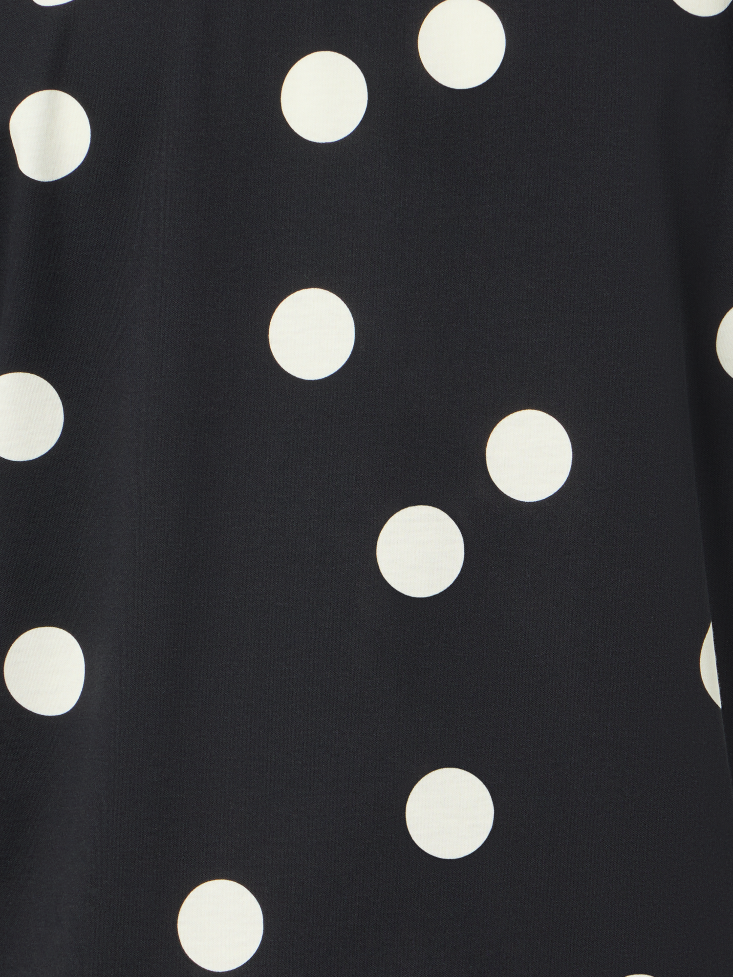 Designer Polka Dot Cotton Jersey T-Shirt with Puff Sleeves - black
