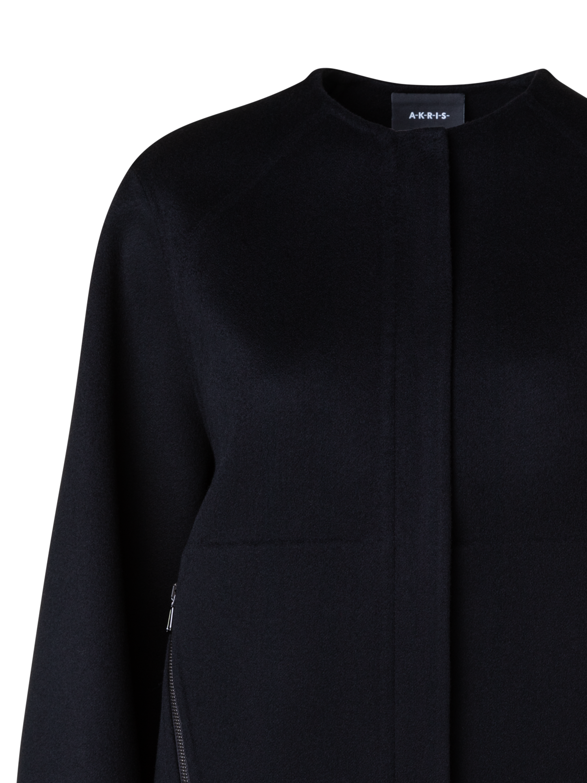 Designer Cashmere Double-Face Bomber Jacket - black