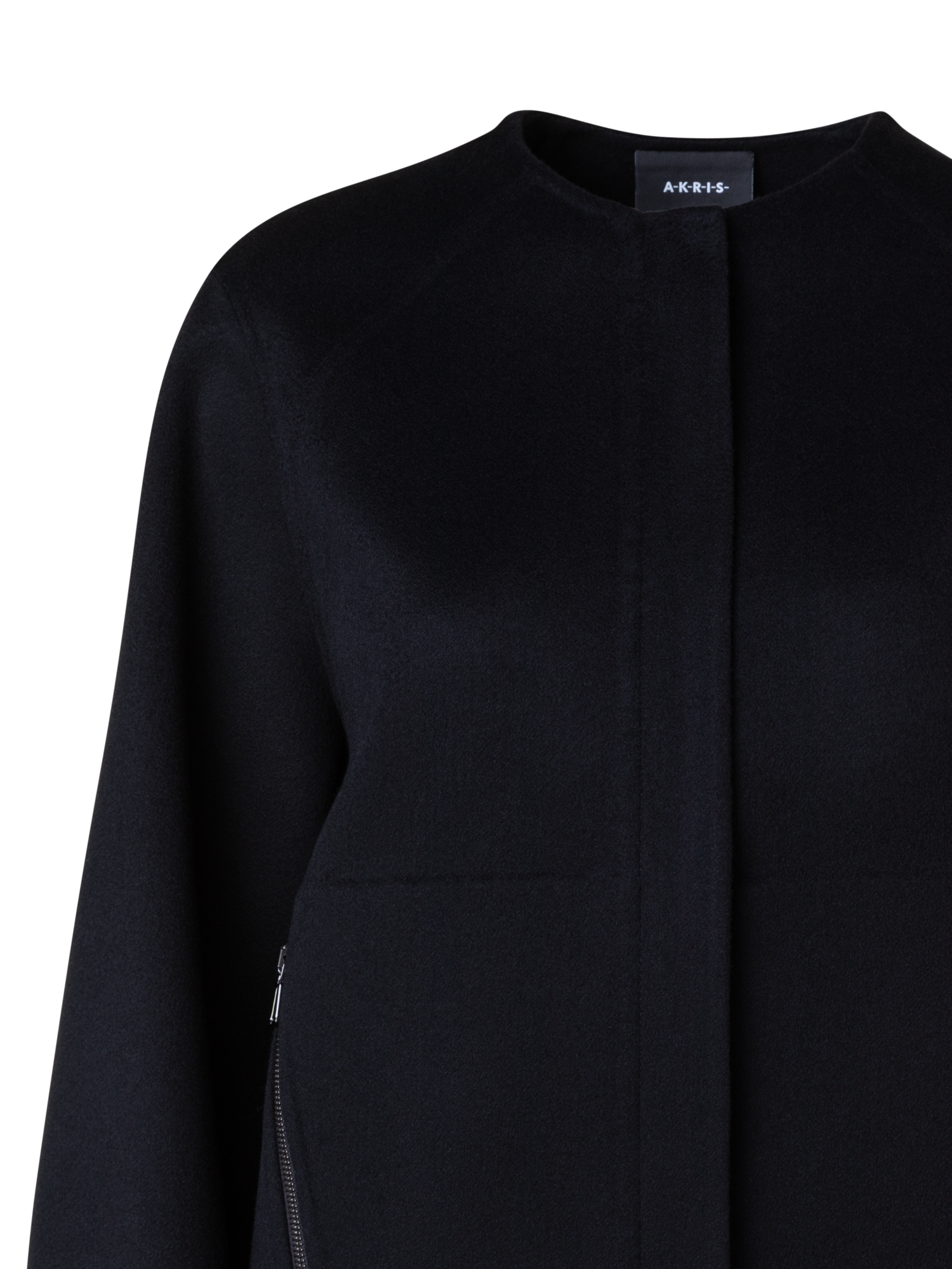 Designer Cashmere Double-Face Bomber Jacket - black