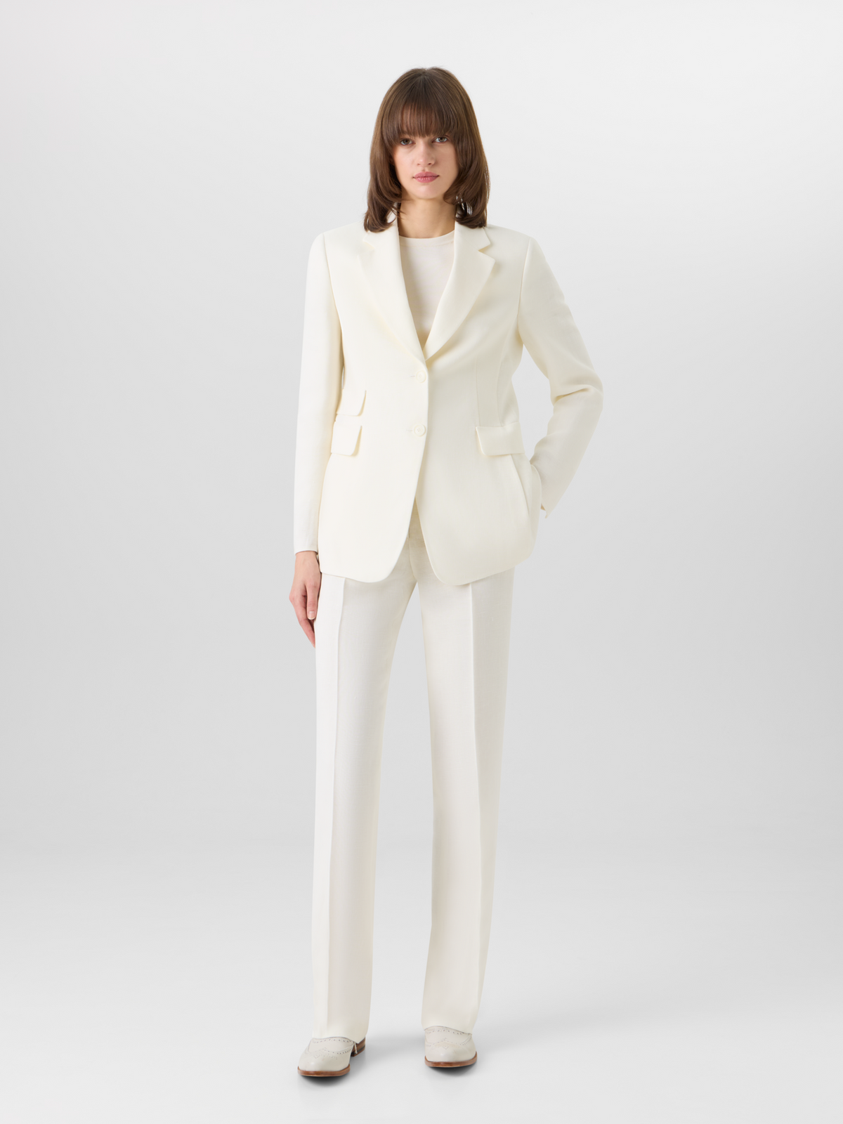 Designer Arie Jacket in Linen-Wool Double-Face - ecru #editorial