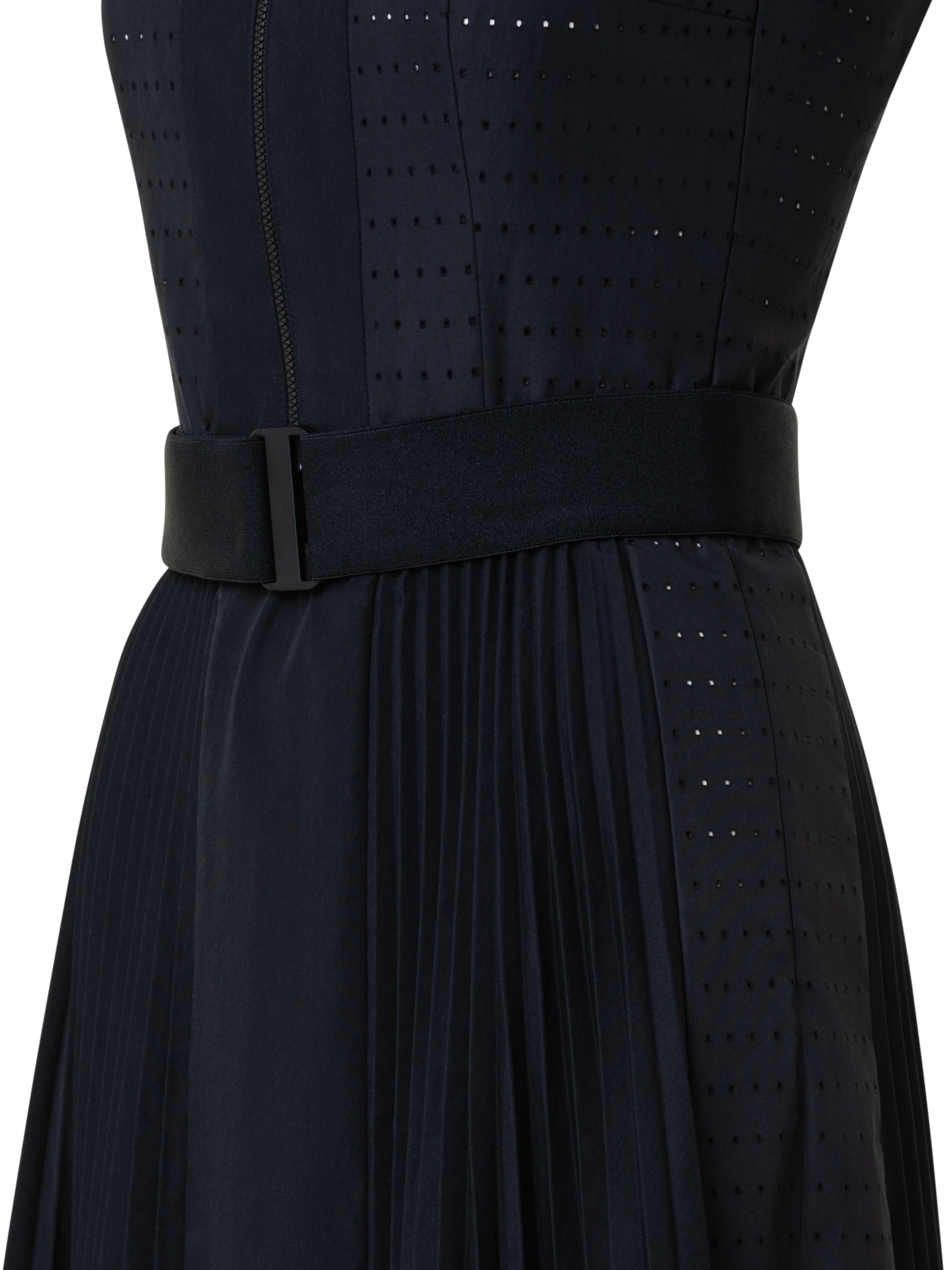 Designer Perforated Pin Dot Cotton Poplin Dress