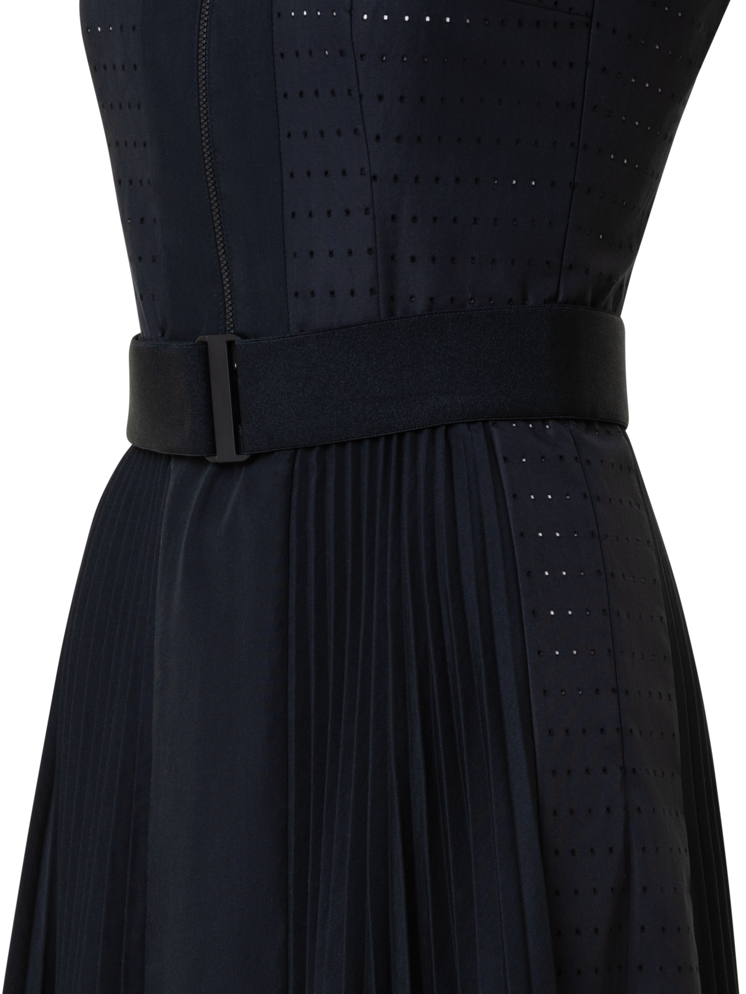 Designer Perforated Pin Dot Cotton Poplin Dress