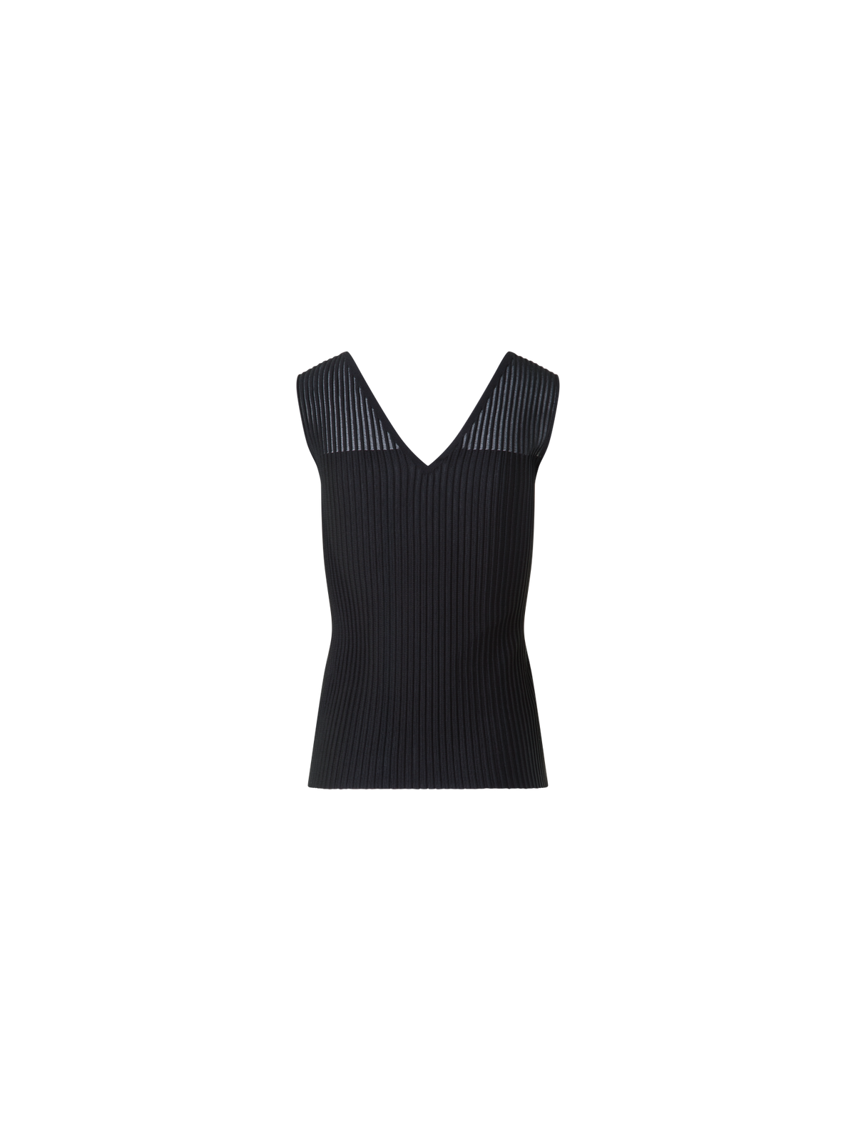 Designer Sleeveless Silk Cotton Top with Sheer Shoulder - black - neutral