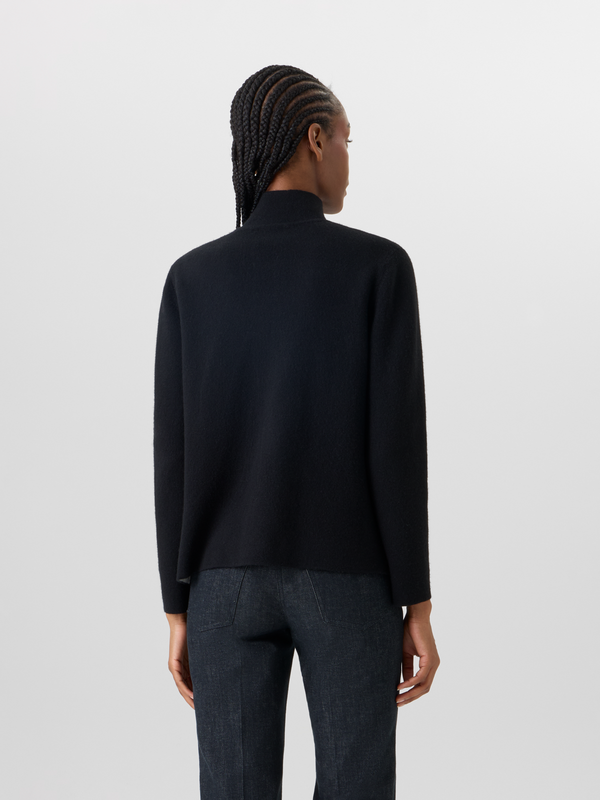 Designer Cashmere Double-Face Knit Cardigan - black #editorial