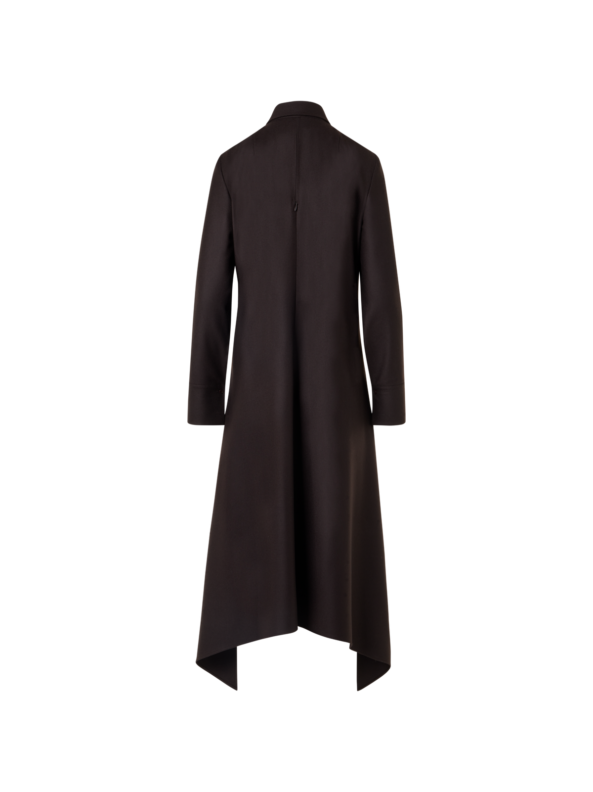 Designer Flannel Midi Dress with Handkerchief Hem - brown