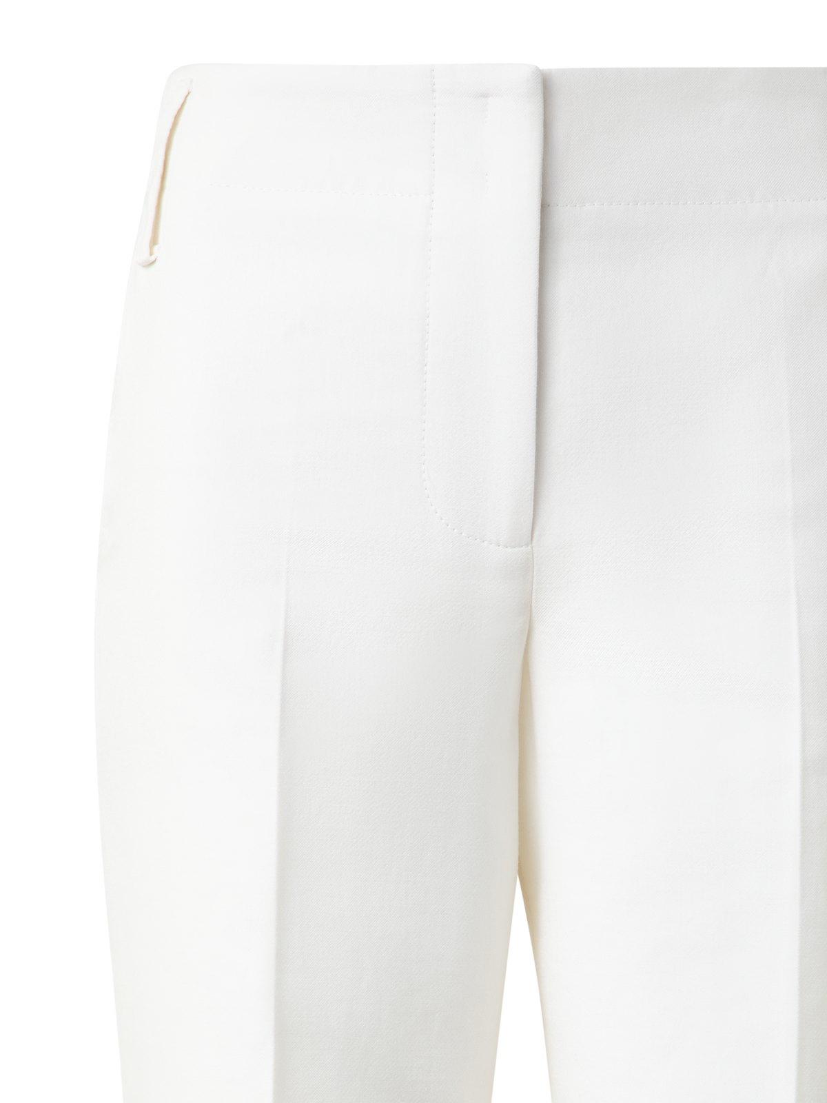 Designer Tapered Cotton Silk Double-Face Pants - neutral - ecru - white
