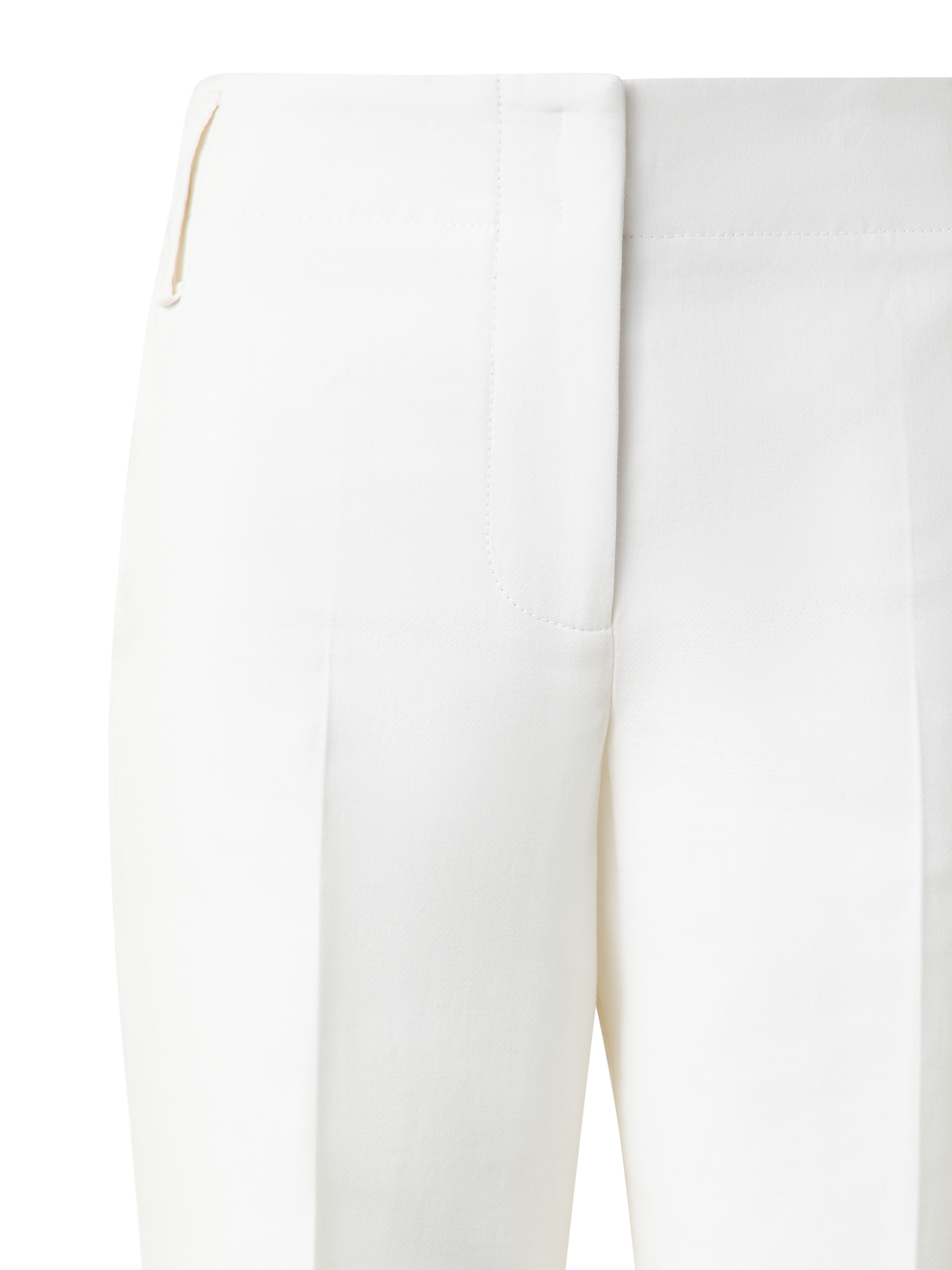 Designer Tapered Cotton Silk Double-Face Pants - neutral - ecru - white