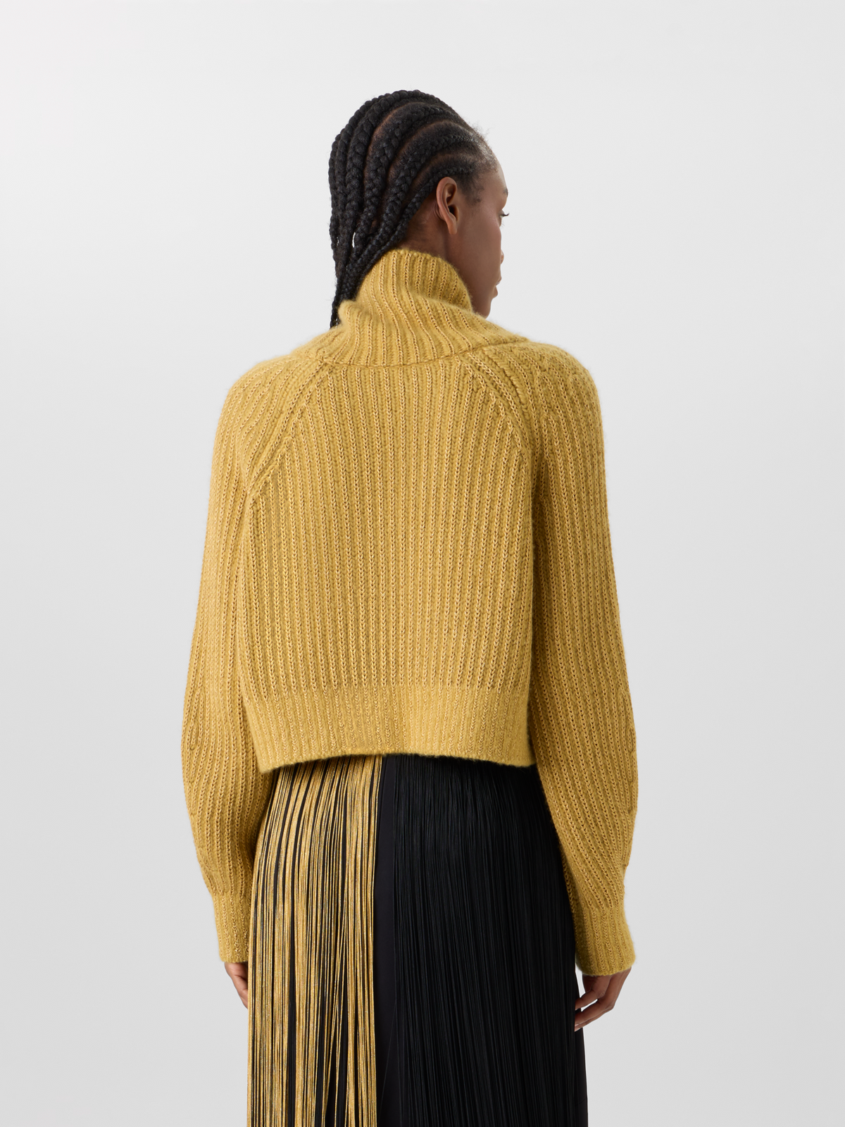 Designer Chunky Cashmere Silk Lamé Turtleneck - gold #editorial
