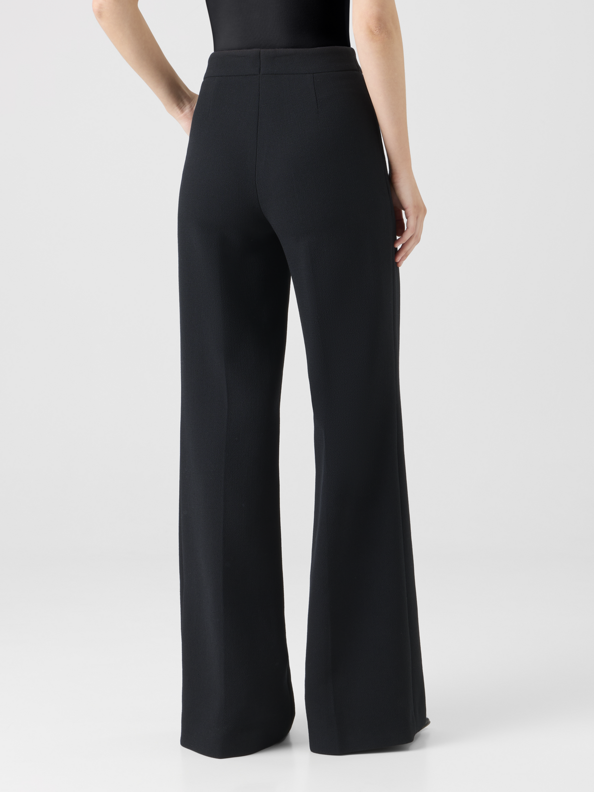 Designer Wide-Leg Wool Crêpe Double-Face Pants #editorial