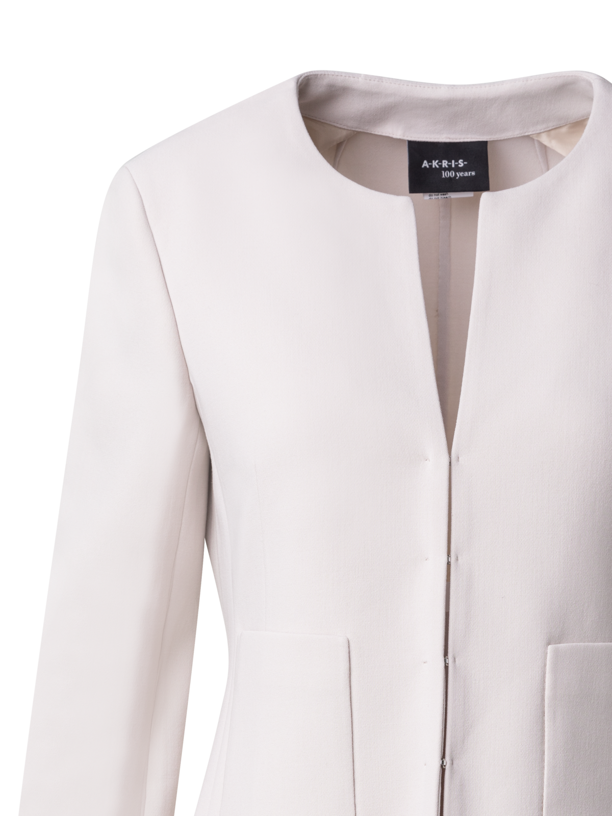 Designer Wool Stretch Double-Face Long Jacket - beige