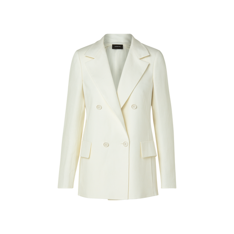 Double-Breasted Linen Wool Double-Face Jacket