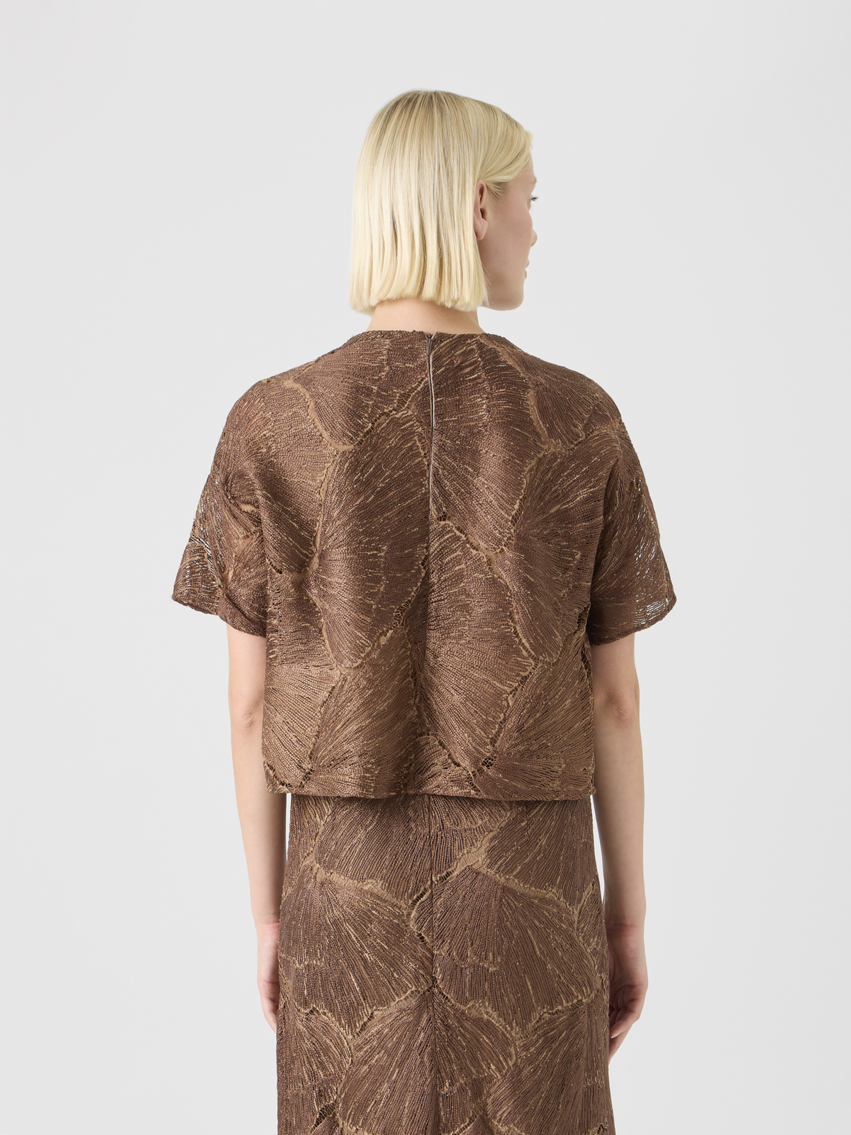 Designer Lacquered Sea Fan Lace Boxy Blouse #editorial